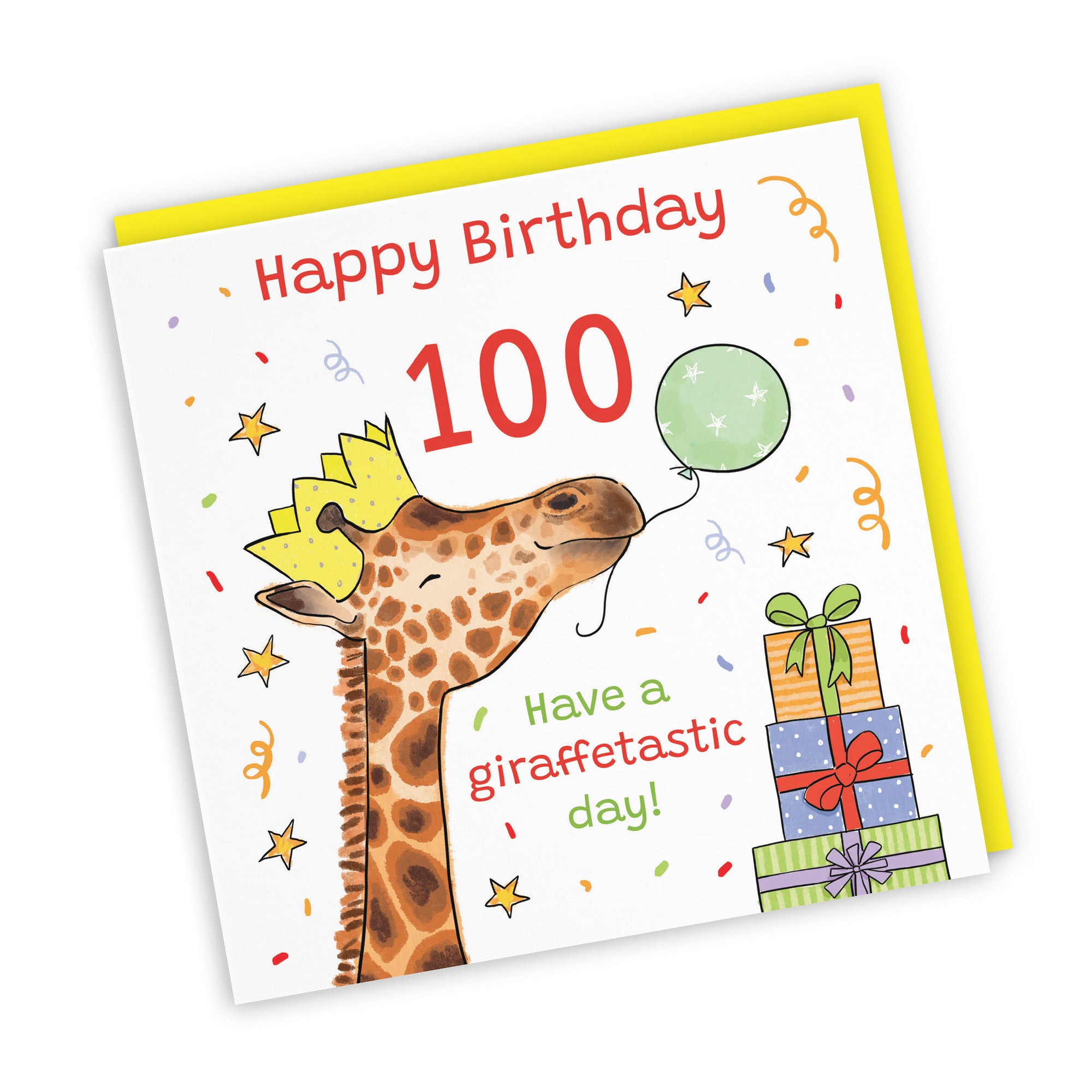 100th Birthday Card Happy Giraffe Animal Party - Default Title (RM01500)
