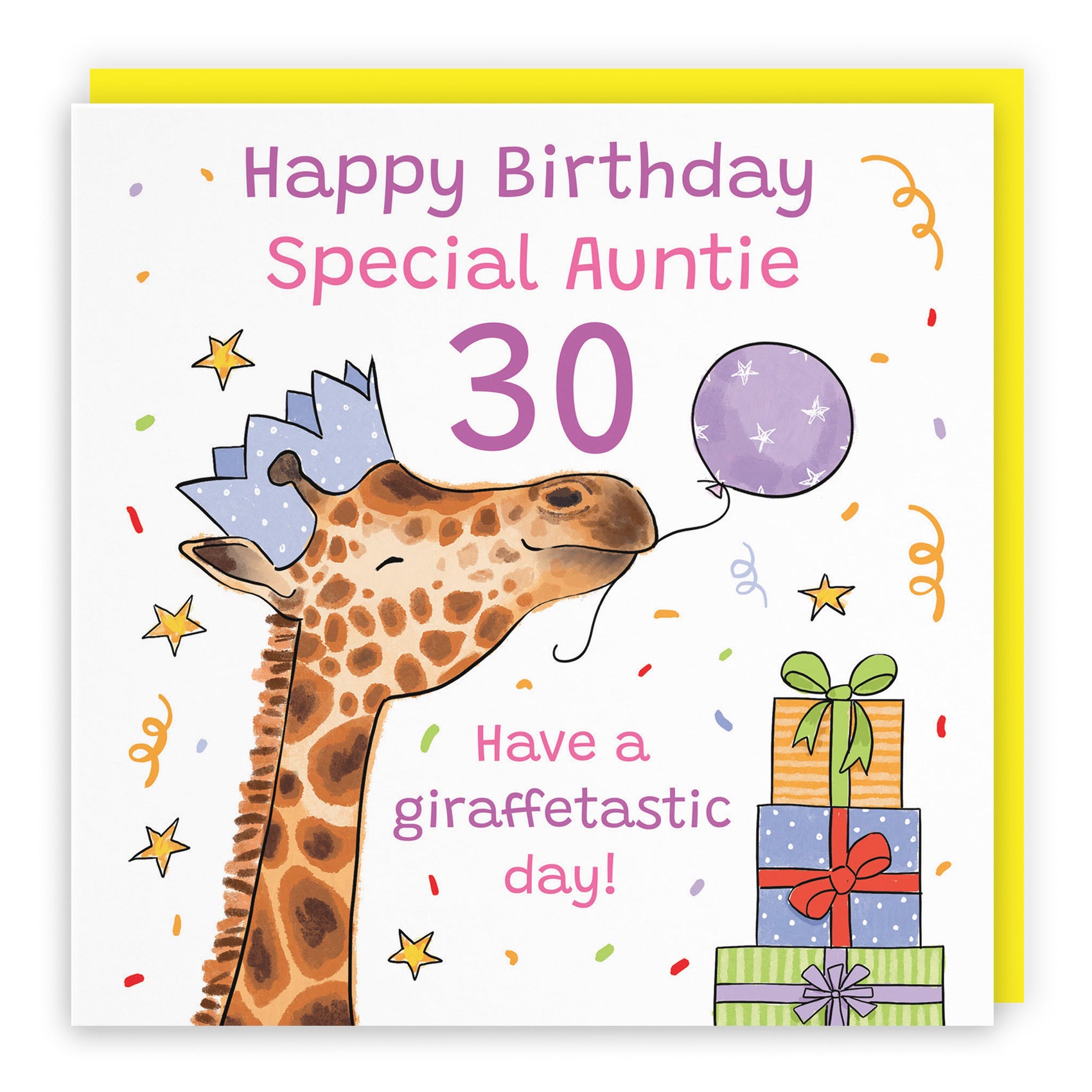 30th Auntie Birthday Card Happy Giraffe Animal Party - Default Title (RM01501)