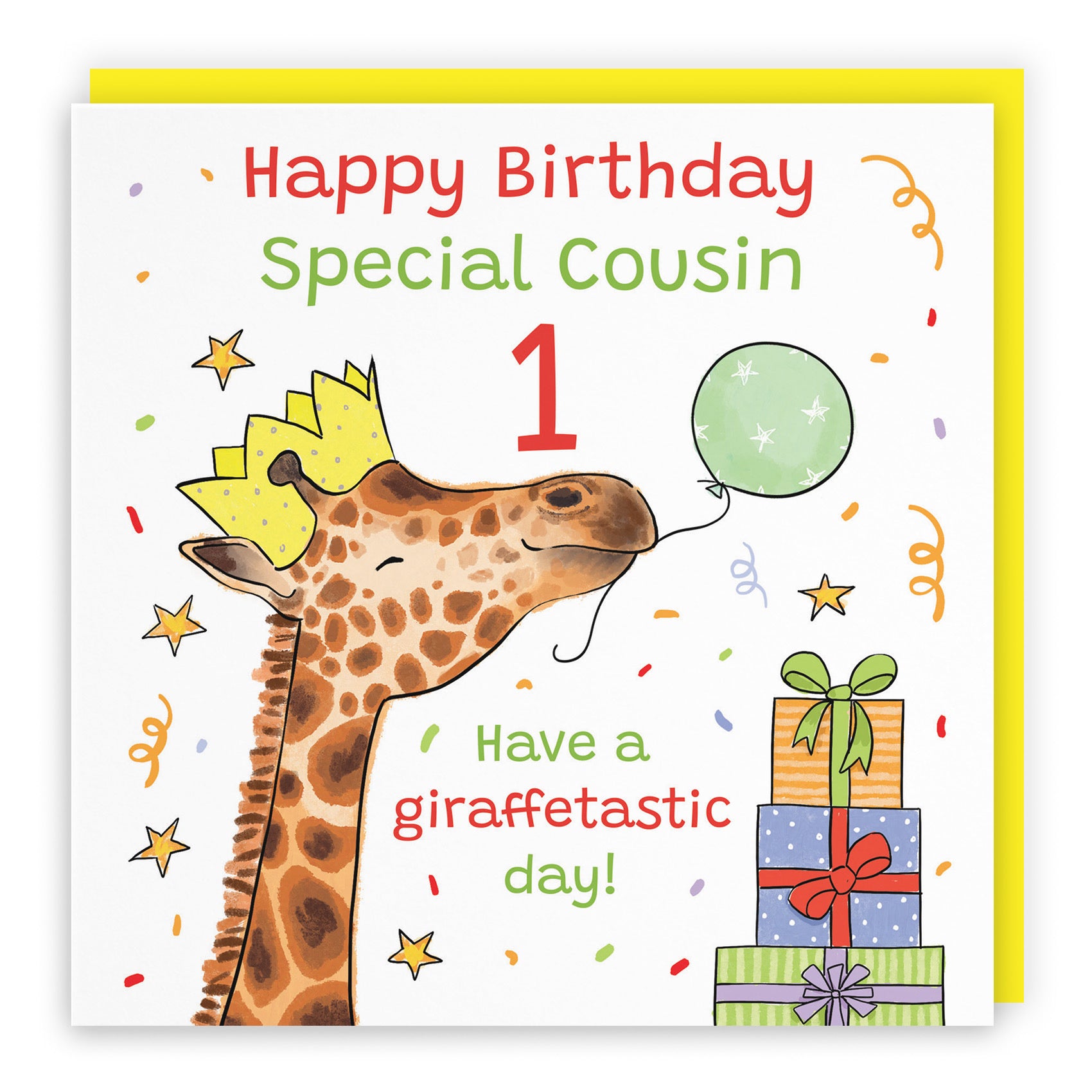 1st Cousin Birthday Card Happy Giraffe Animal Party - Default Title (RM01514)