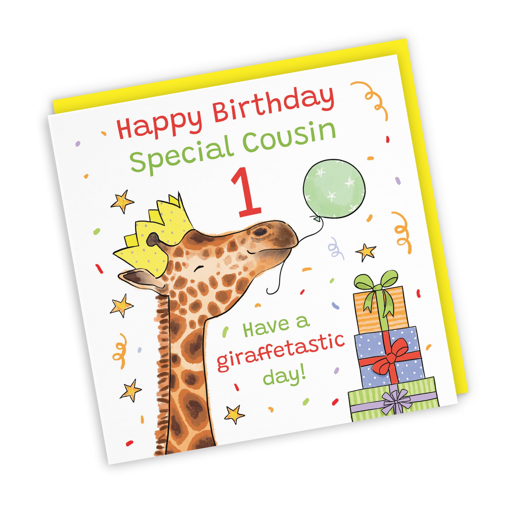 1st Cousin Birthday Card Happy Giraffe Animal Party - Default Title (RM01514)