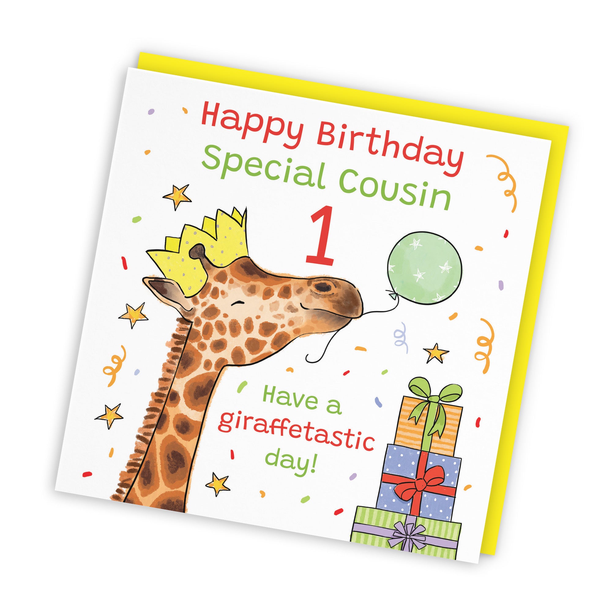 1st Cousin Birthday Card Happy Giraffe Animal Party - Default Title (RM01514)