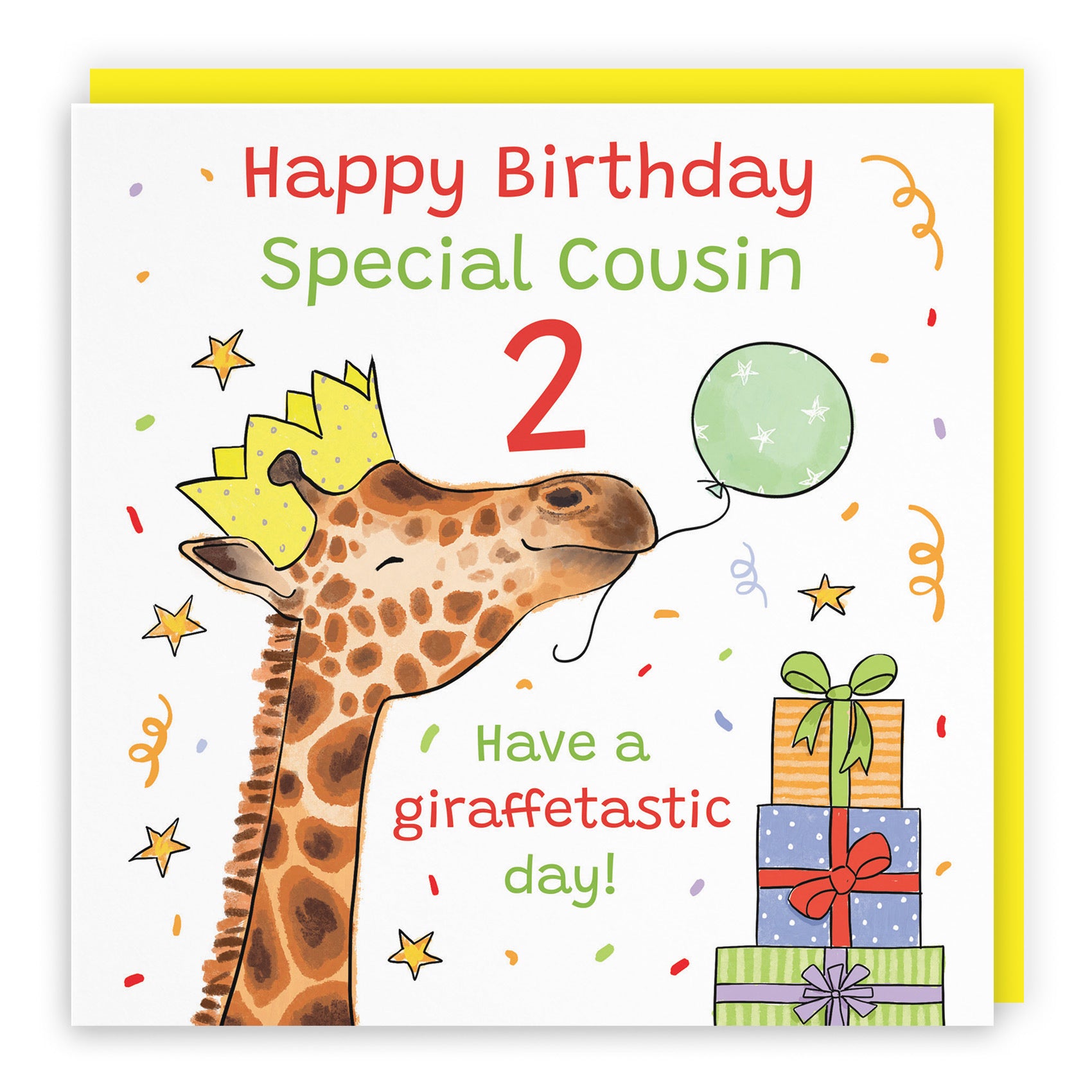 2nd Cousin Birthday Card Happy Giraffe Animal Party - Default Title (RM01515)