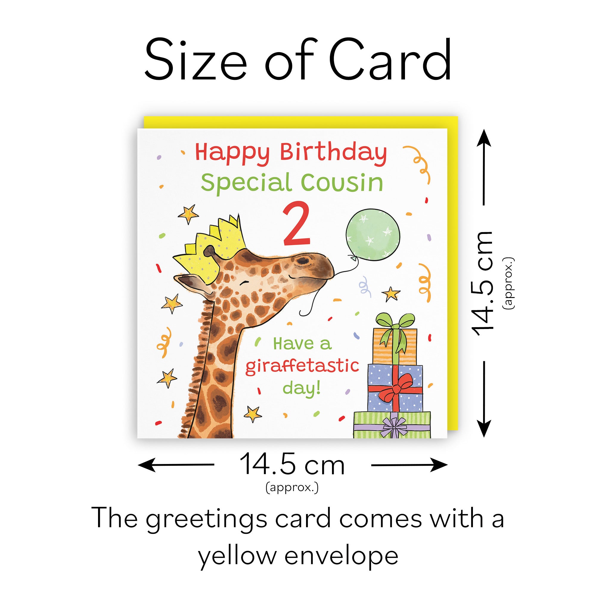 2nd Cousin Birthday Card Happy Giraffe Animal Party - Default Title (RM01515)