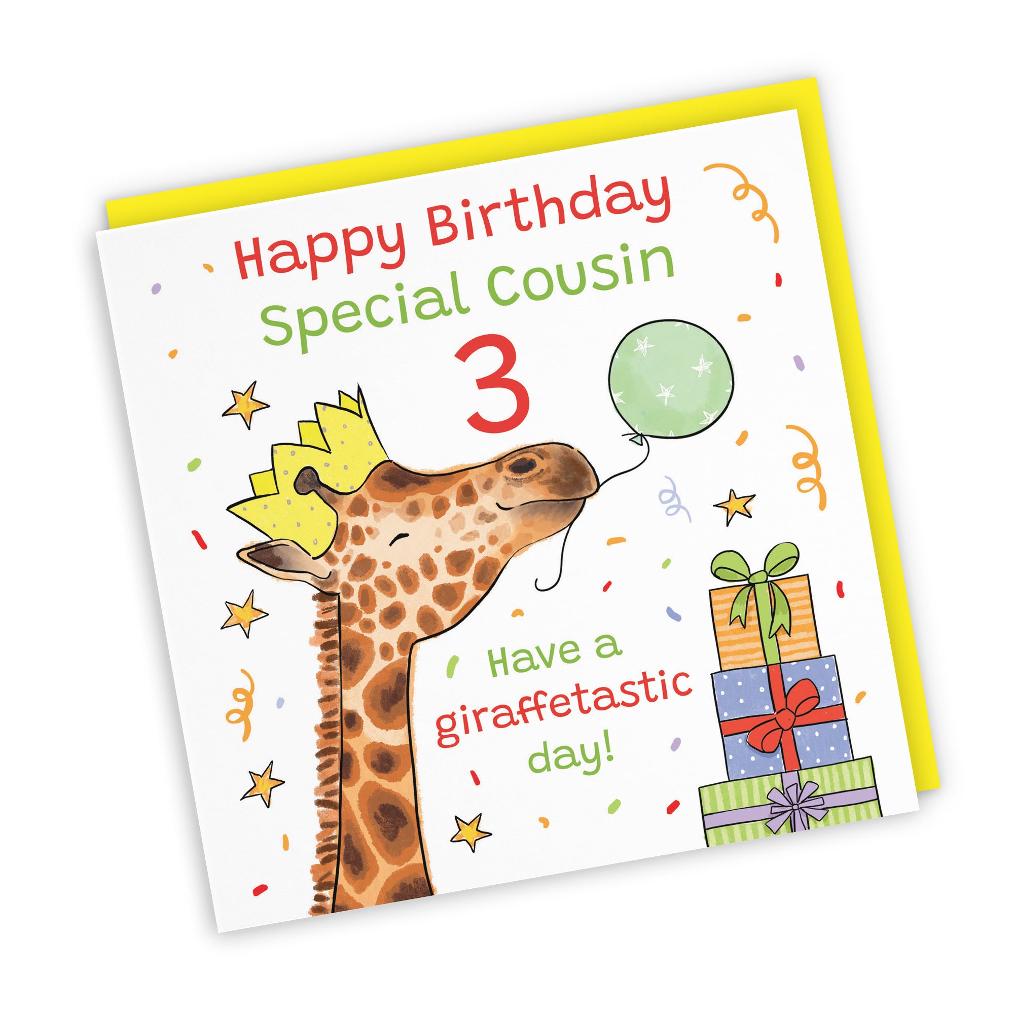 3rd Cousin Birthday Card Happy Giraffe Animal Party - Default Title (RM01516)