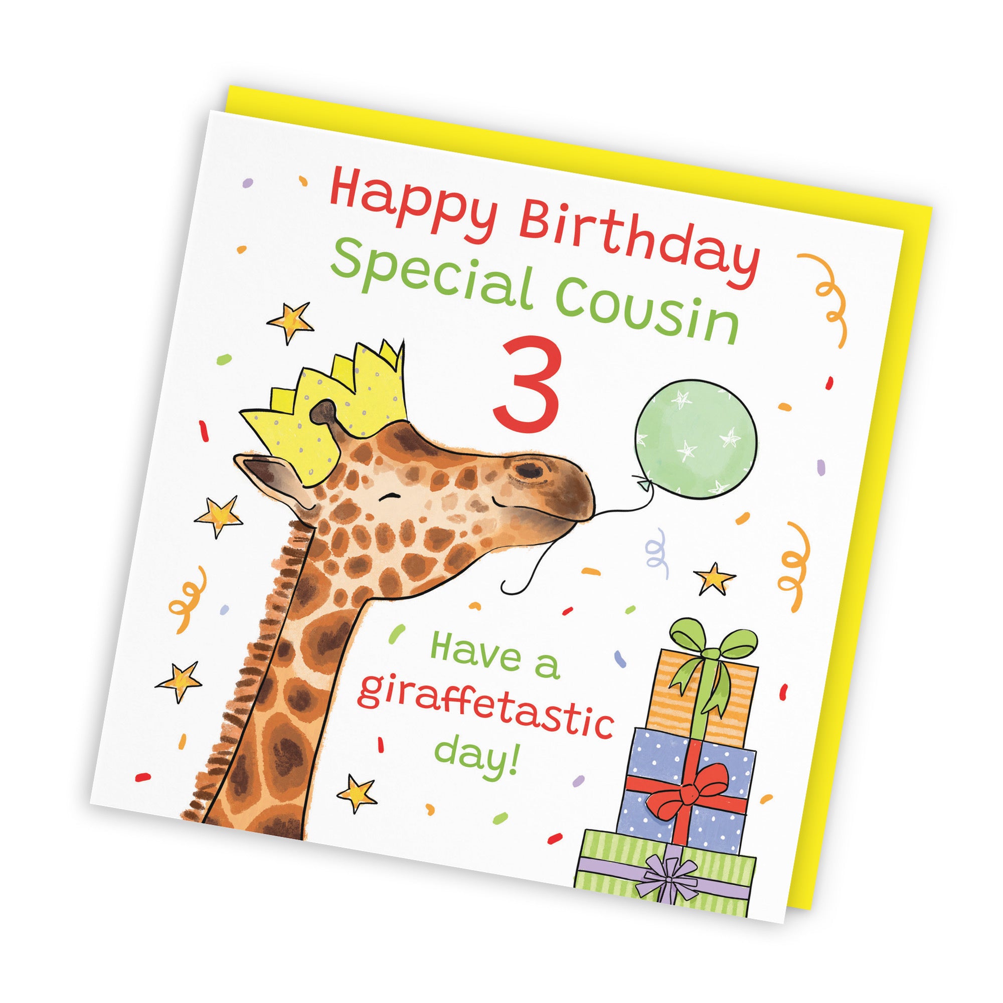 3rd Cousin Birthday Card Happy Giraffe Animal Party - Default Title (RM01516)