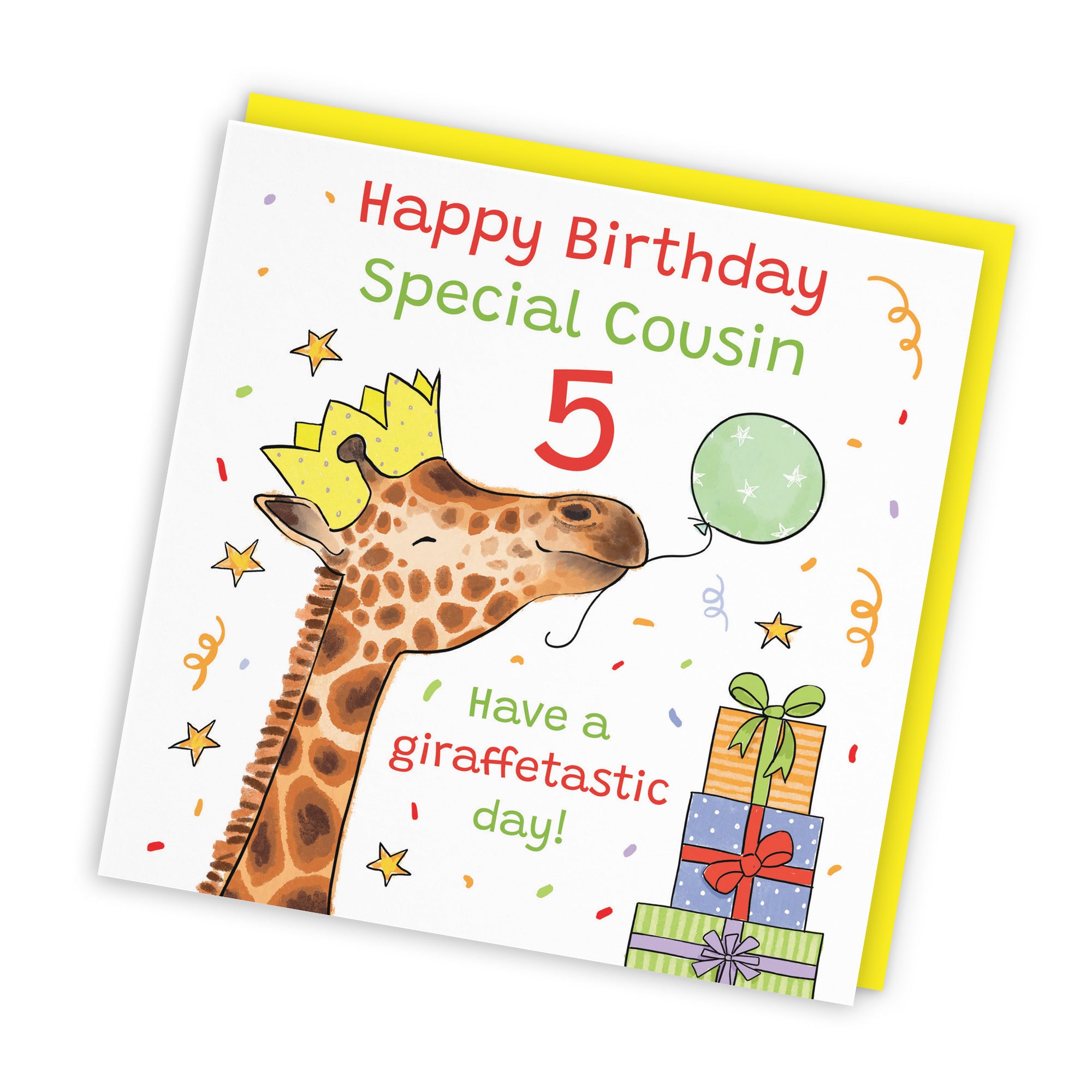 5th Cousin Birthday Card Happy Giraffe Animal Party - Default Title (RM01518)