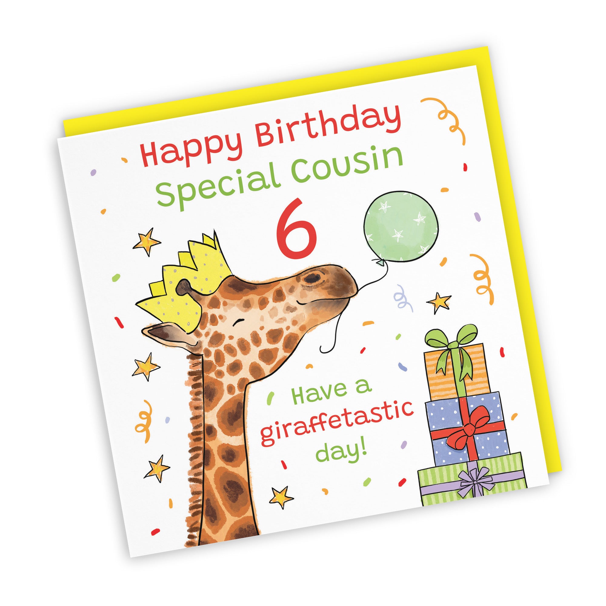 6th Cousin Birthday Card Happy Giraffe Animal Party - Default Title (RM01519)