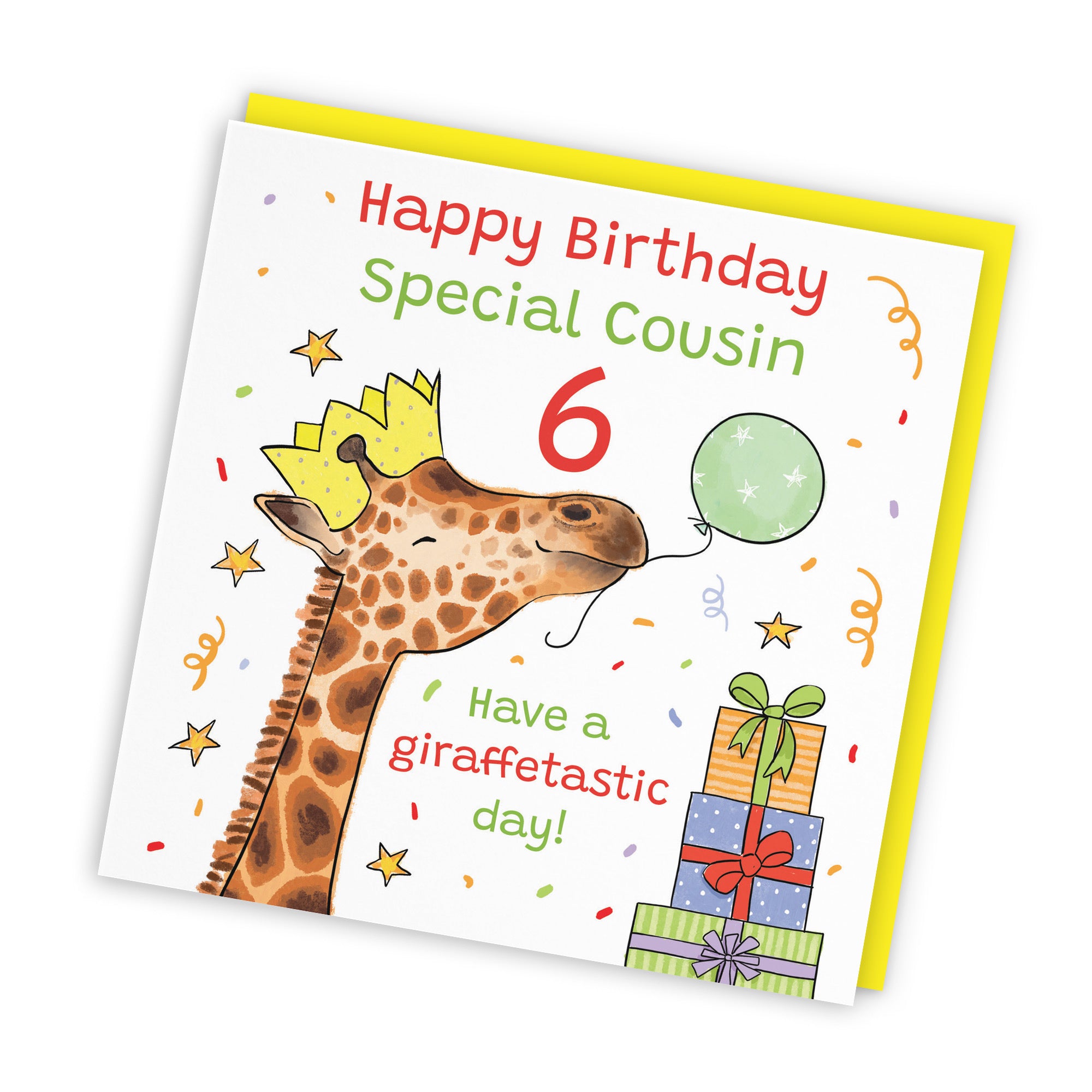 6th Cousin Birthday Card Happy Giraffe Animal Party - Default Title (RM01519)