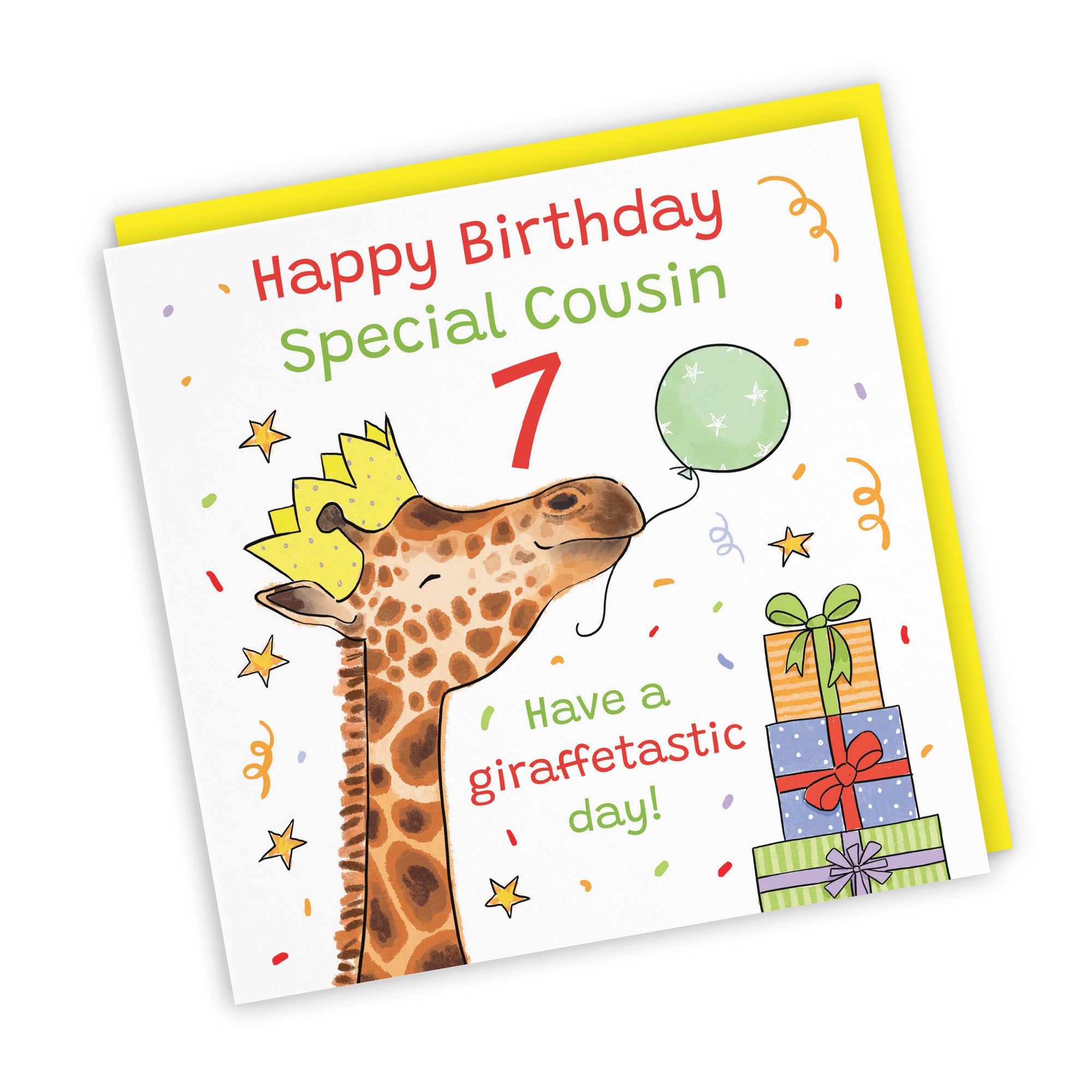 7th Cousin Birthday Card Happy Giraffe Animal Party - Default Title (RM01520)