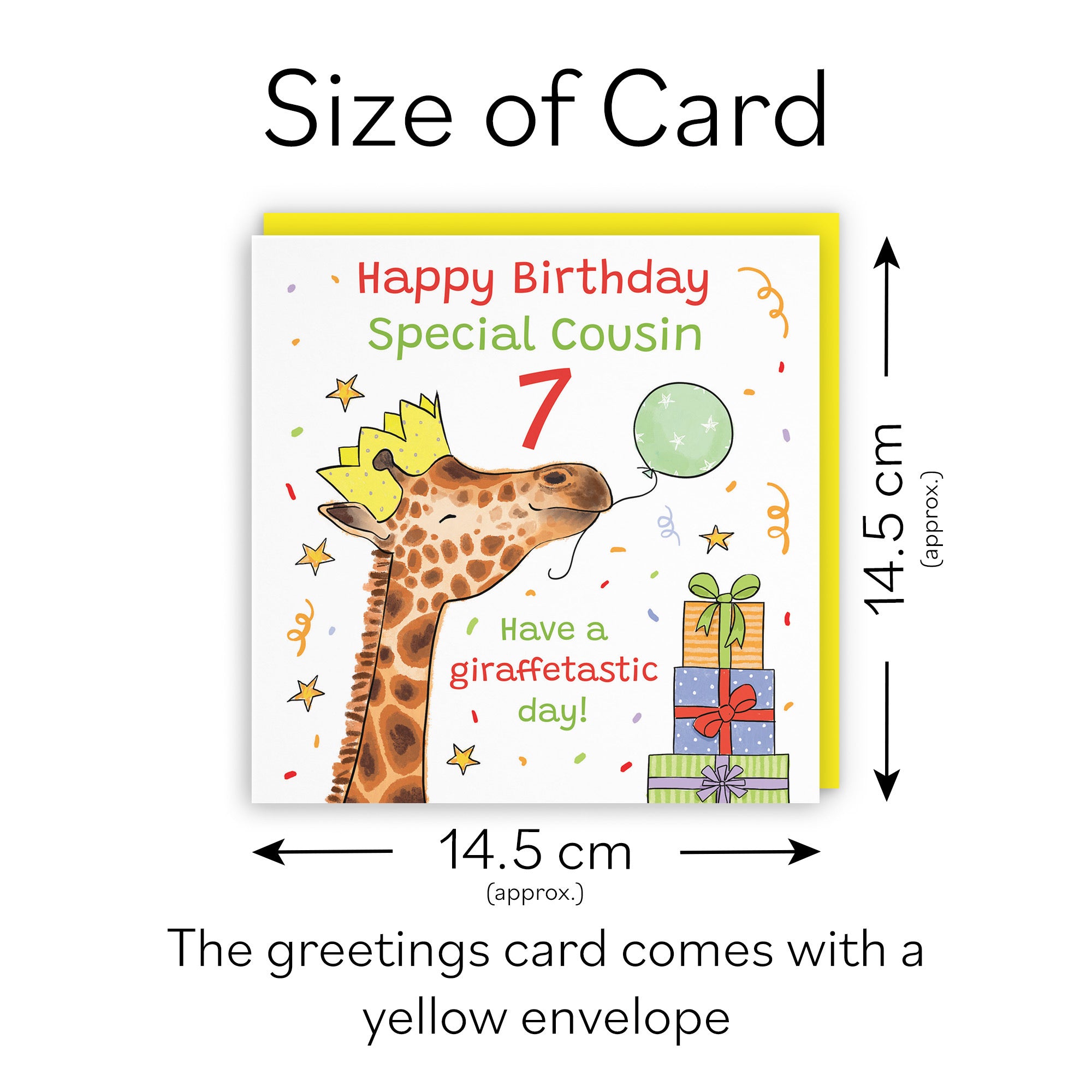 7th Cousin Birthday Card Happy Giraffe Animal Party - Default Title (RM01520)