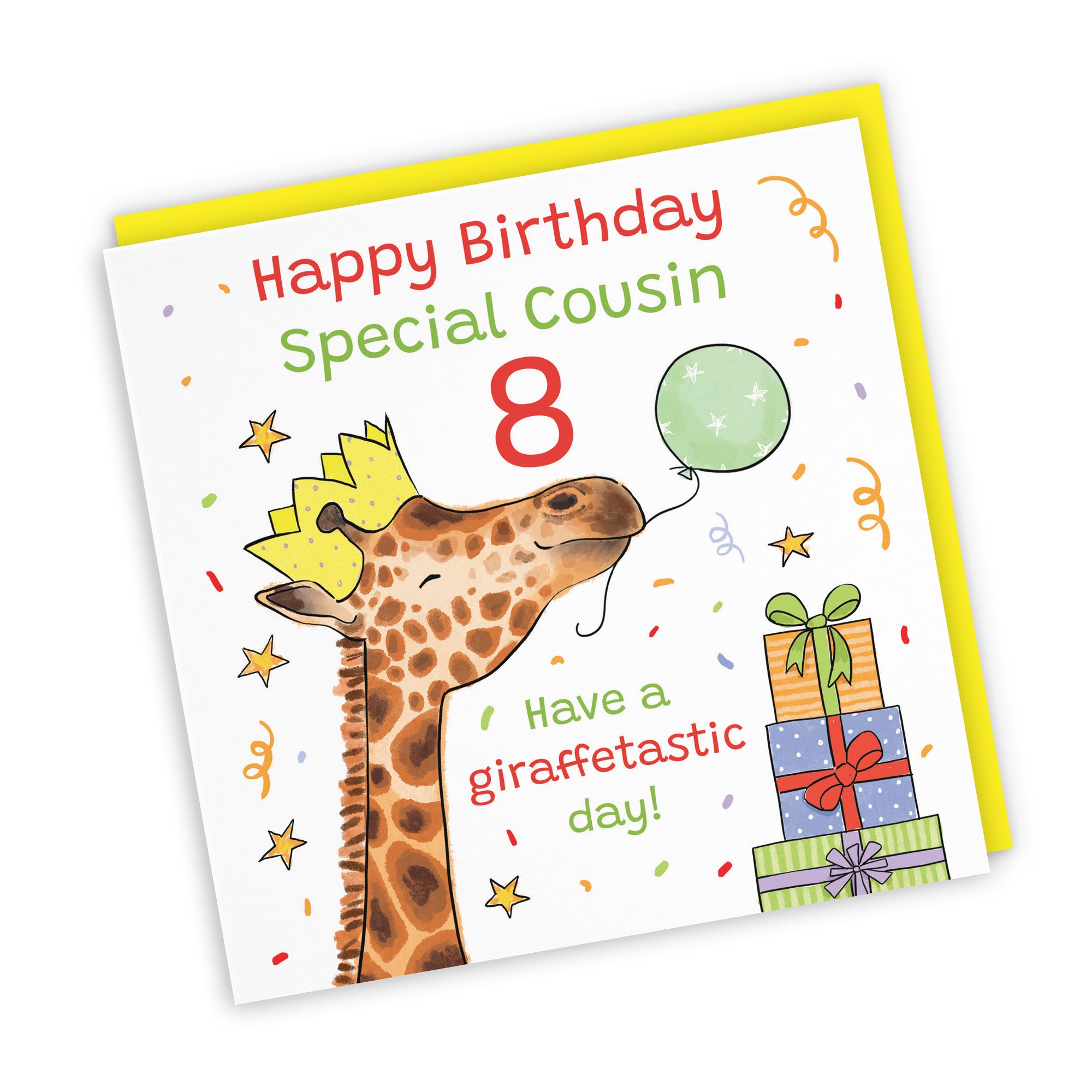 8th Cousin Birthday Card Happy Giraffe Animal Party - Default Title (RM01521)