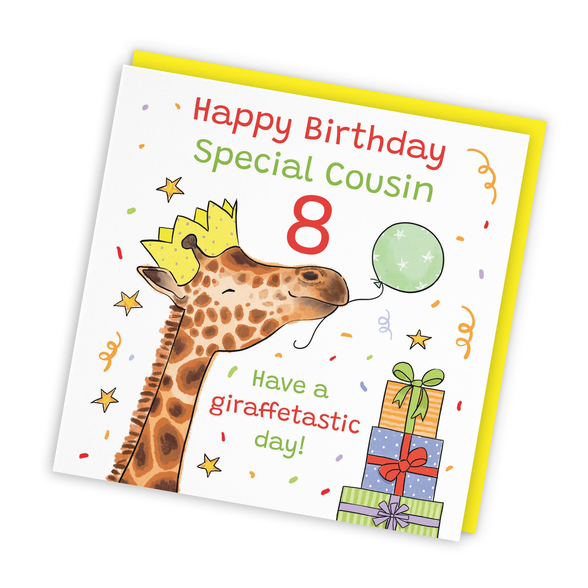 8th Cousin Birthday Card Happy Giraffe Animal Party - Default Title (RM01521)