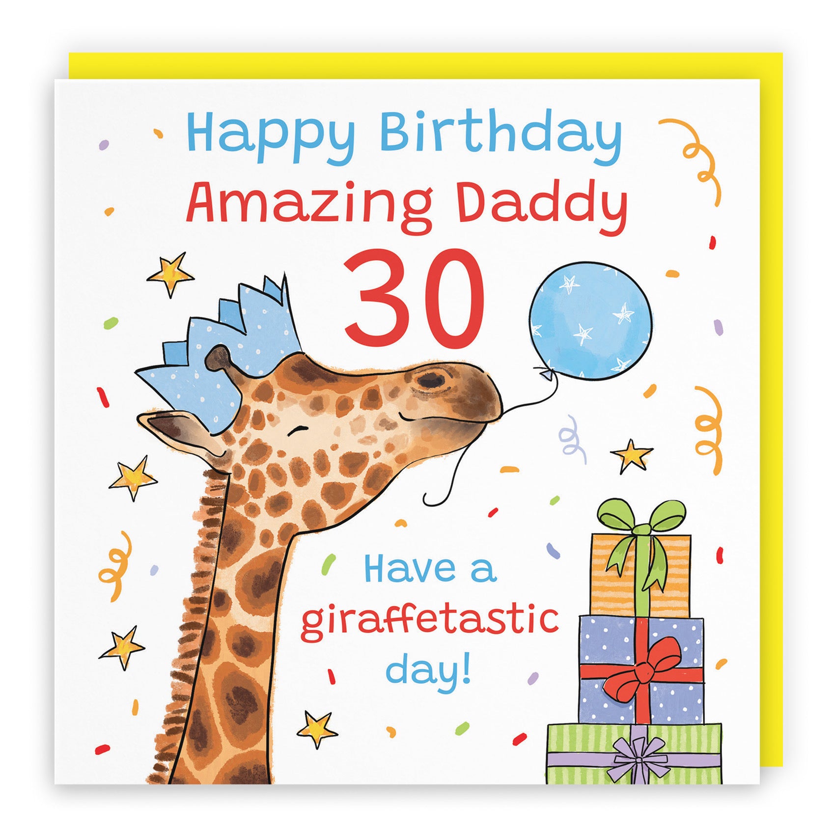 30th Daddy Birthday Card Happy Giraffe Animal Party - Default Title (RM01526)
