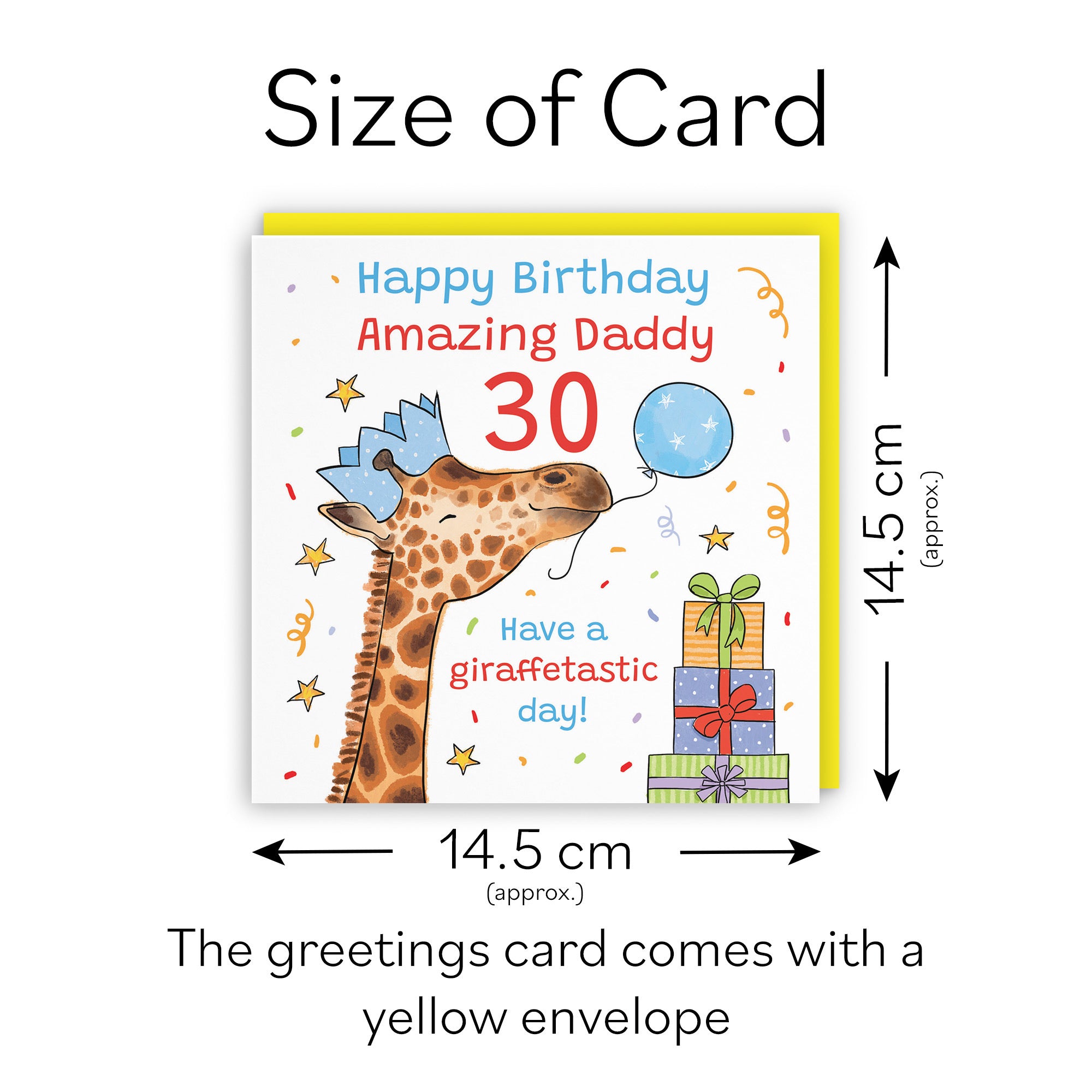 30th Daddy Birthday Card Happy Giraffe Animal Party - Default Title (RM01526)