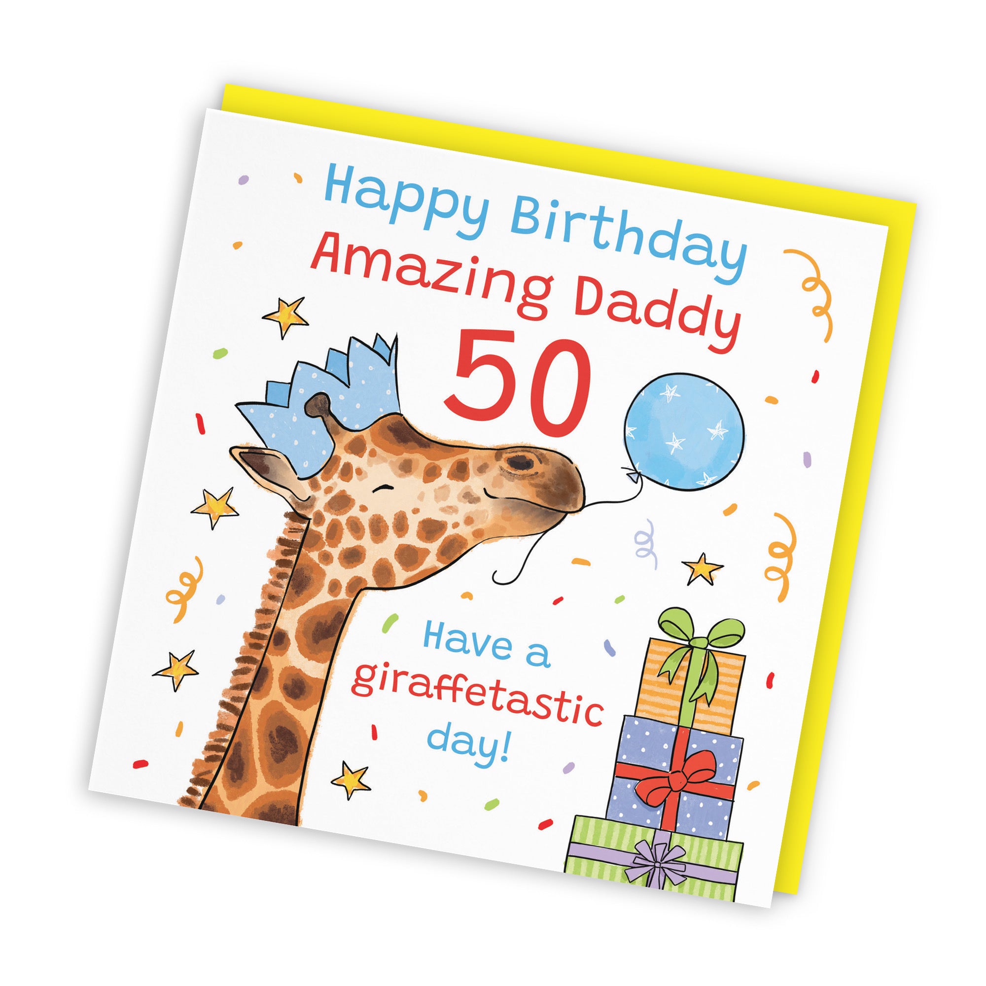 50th Daddy Birthday Card Happy Giraffe Animal Party - Default Title (RM01528)