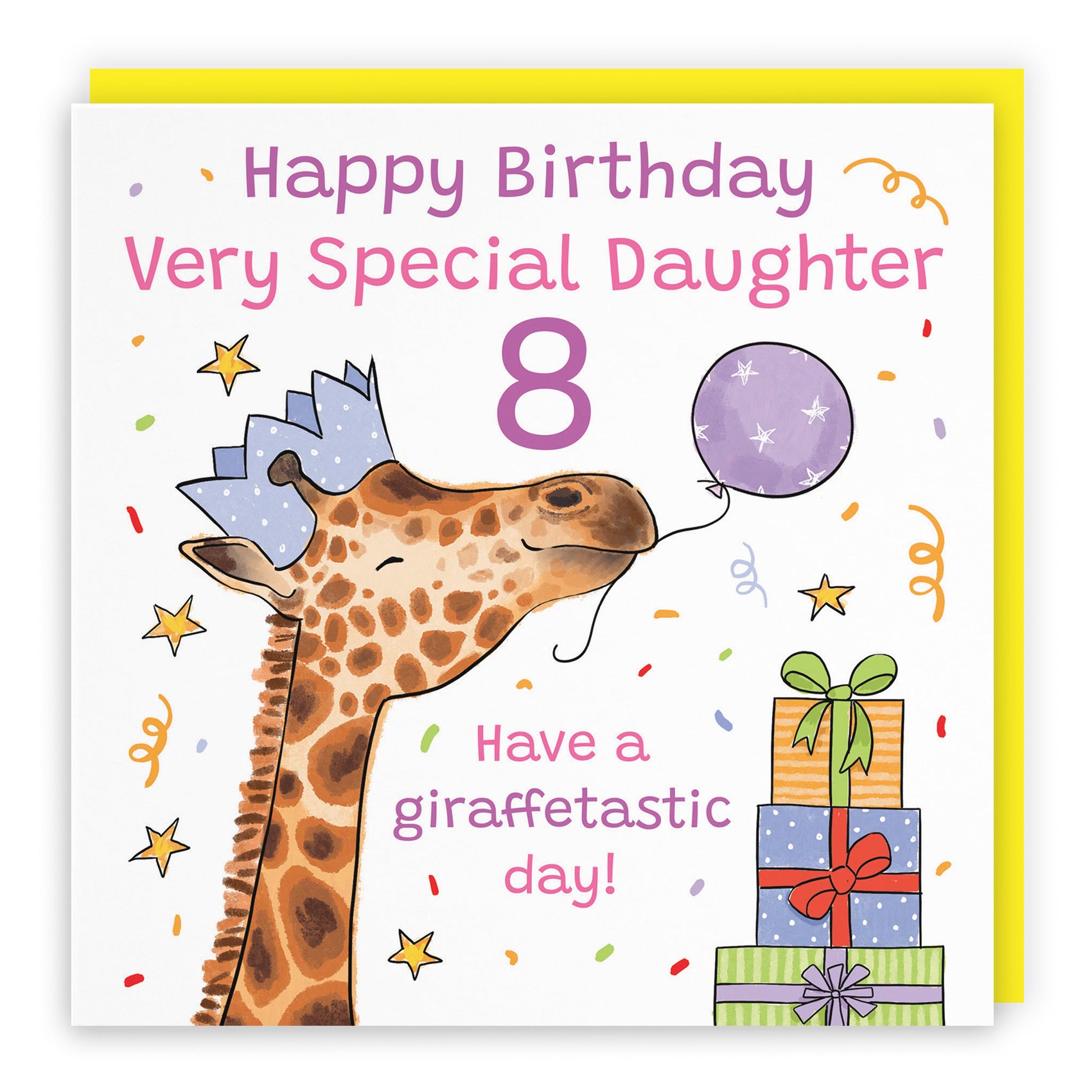8th Daughter Birthday Card Happy Giraffe Animal Party - Default Title (RM01536)
