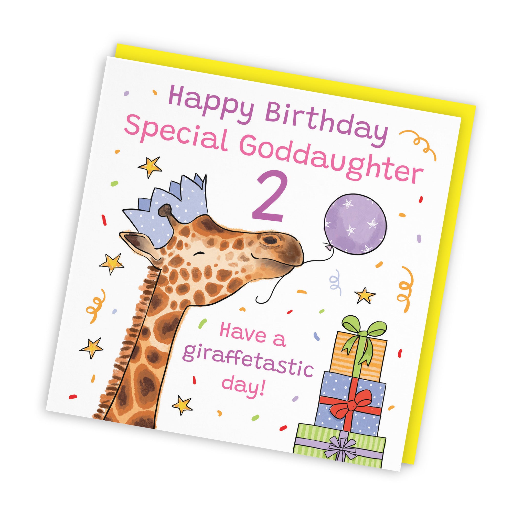 2nd Goddaughter Birthday Card Happy Giraffe Animal Party - Default Title (RM01544)