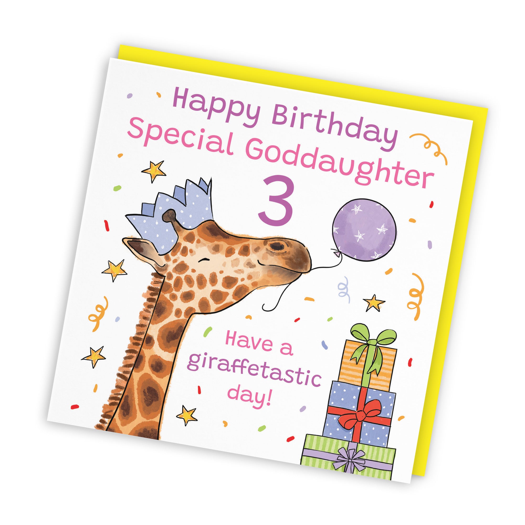 3rd Goddaughter Birthday Card Happy Giraffe Animal Party - Default Title (RM01545)