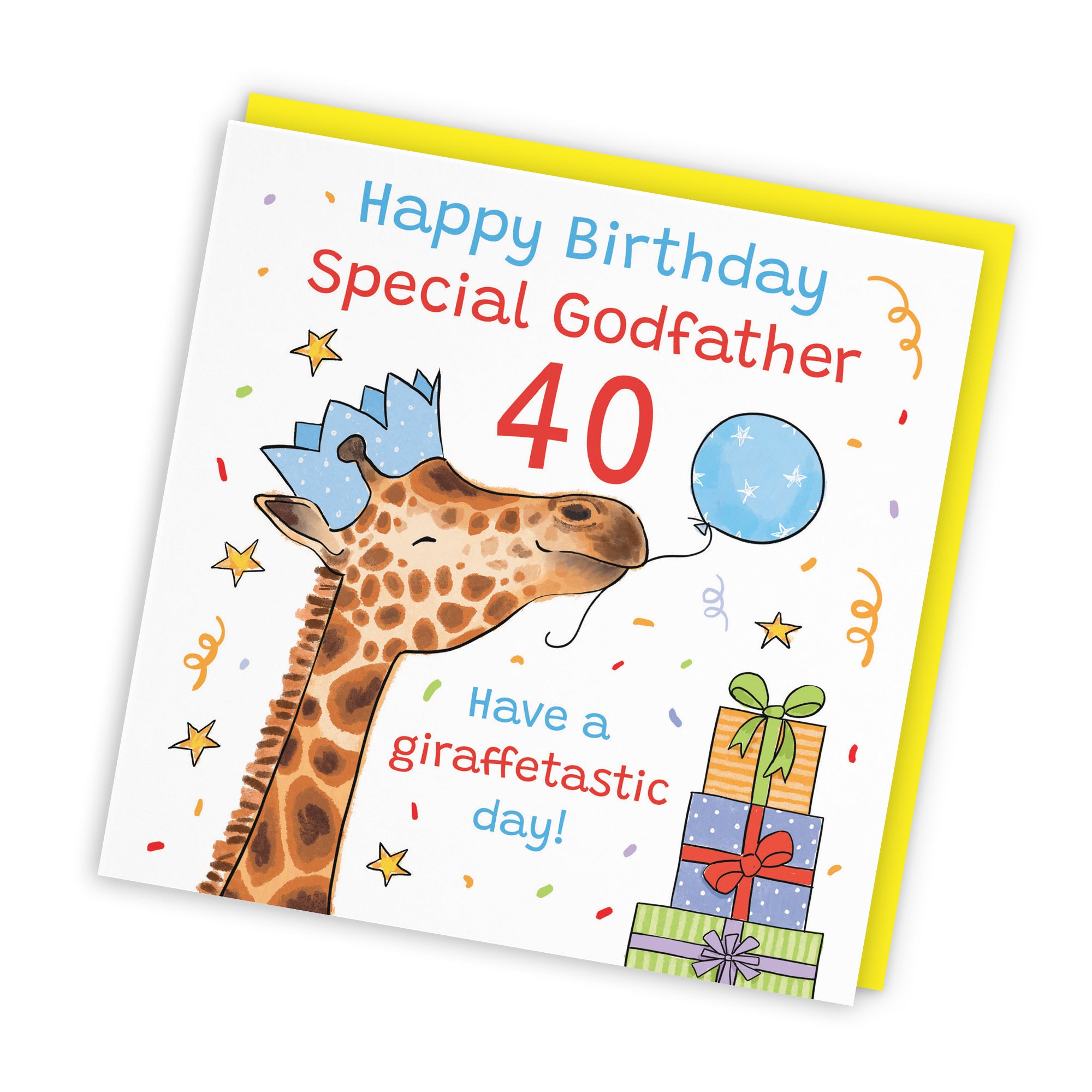 40th Godfather Birthday Card Happy Giraffe Animal Party - Default Title (RM01554)