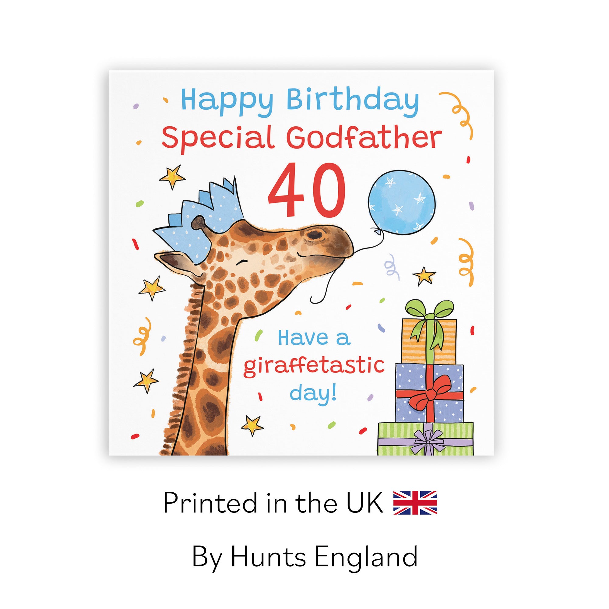 40th Godfather Birthday Card Happy Giraffe Animal Party - Default Title (RM01554)