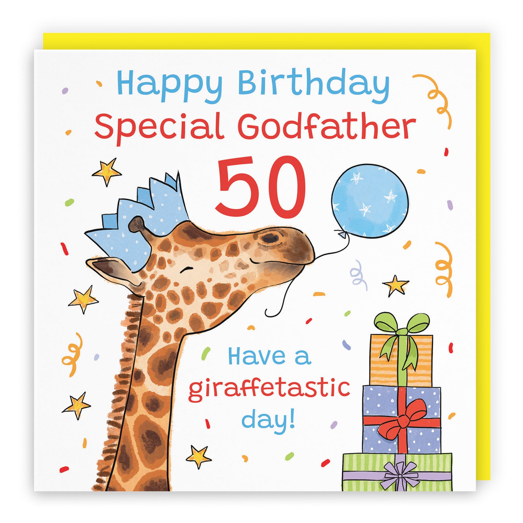 50th Godfather Birthday Card Happy Giraffe Animal Party - Default Title (RM01555)