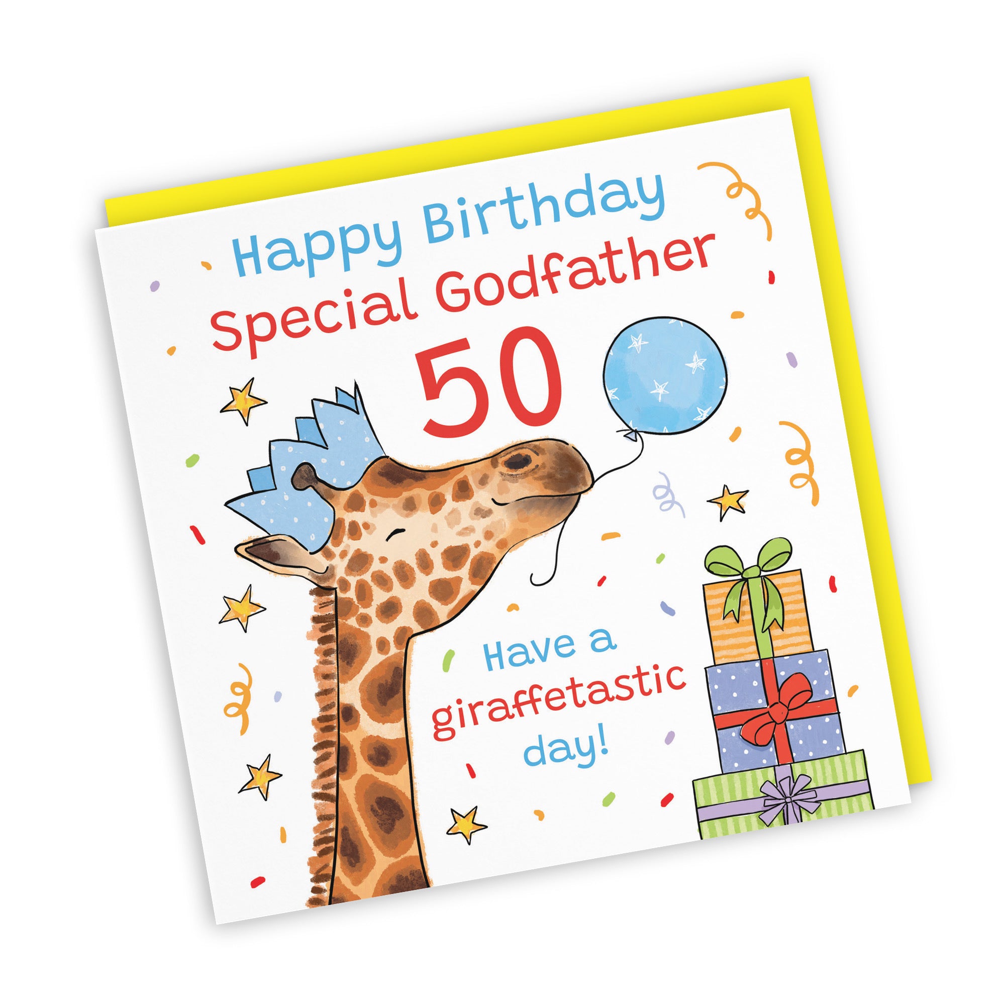 50th Godfather Birthday Card Happy Giraffe Animal Party - Default Title (RM01555)