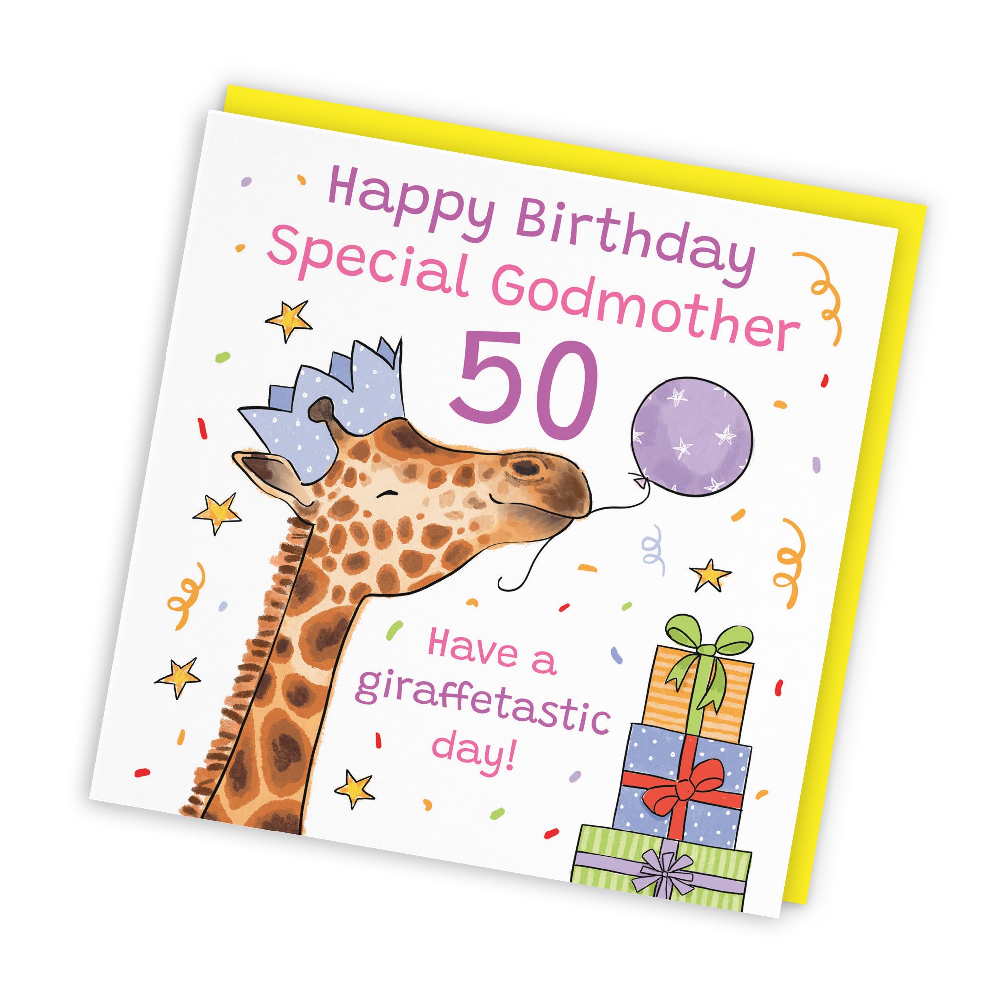 50th Godmother Birthday Card Happy Giraffe Animal Party - Default Title (RM01558)