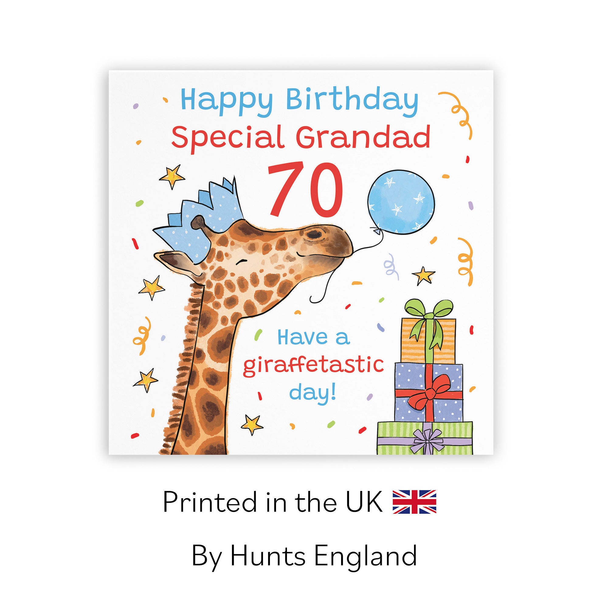 70th Grandad Birthday Card Happy Giraffe Animal Party - Default Title (RM01572)