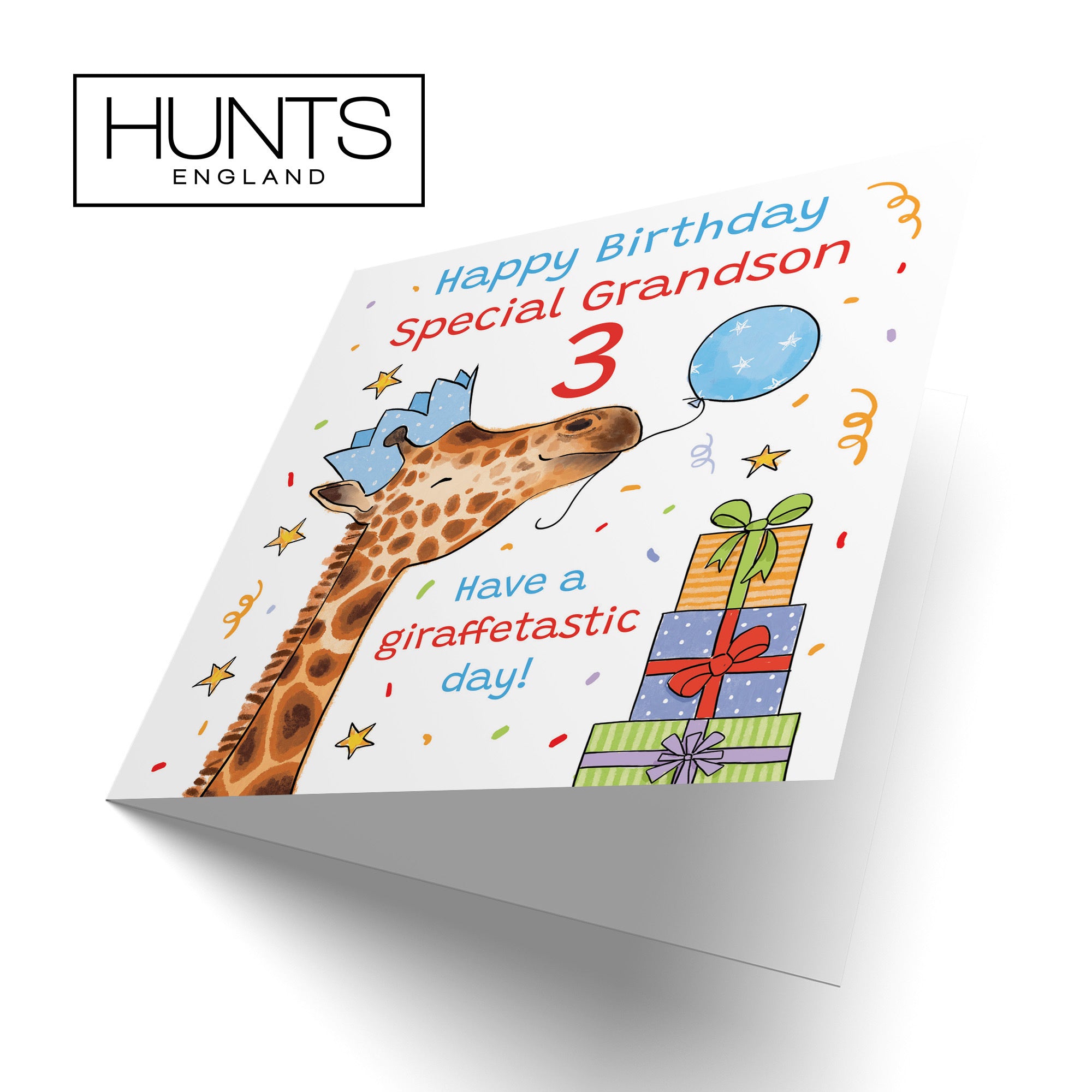 3rd Grandson Birthday Card Happy Giraffe Animal Party - Default Title (RM01589)