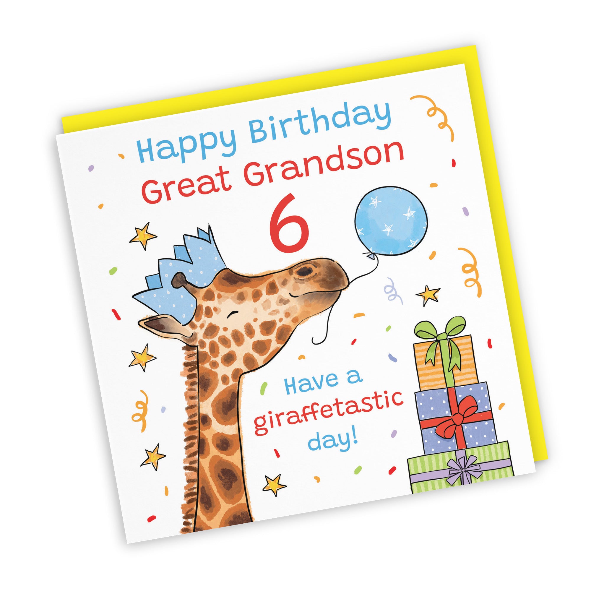 6th Great Grandson Birthday Card Happy Giraffe Animal Party - Default Title (RM01616)