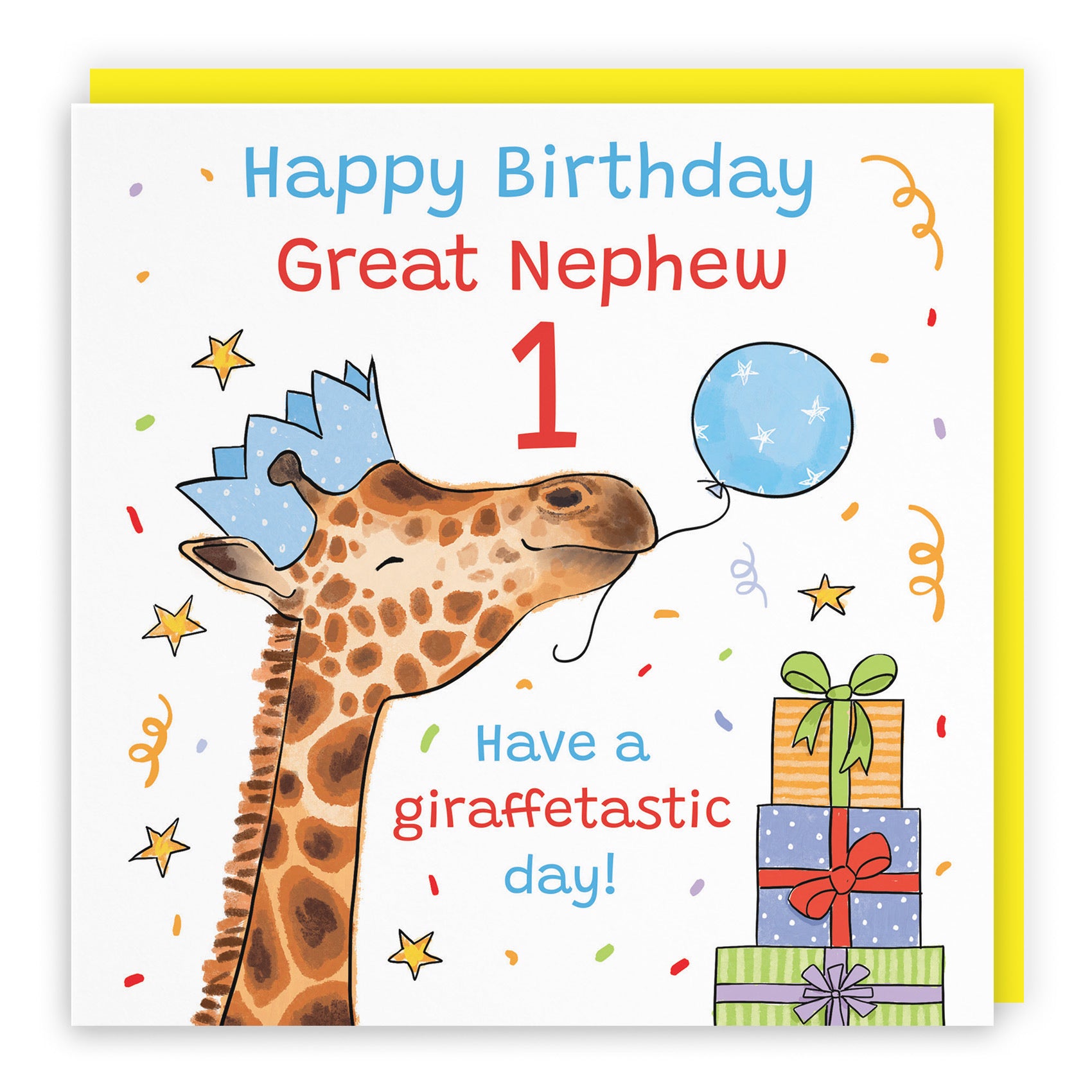 1st Great Nephew Birthday Card Happy Giraffe Animal Party - Default Title (RM01621)