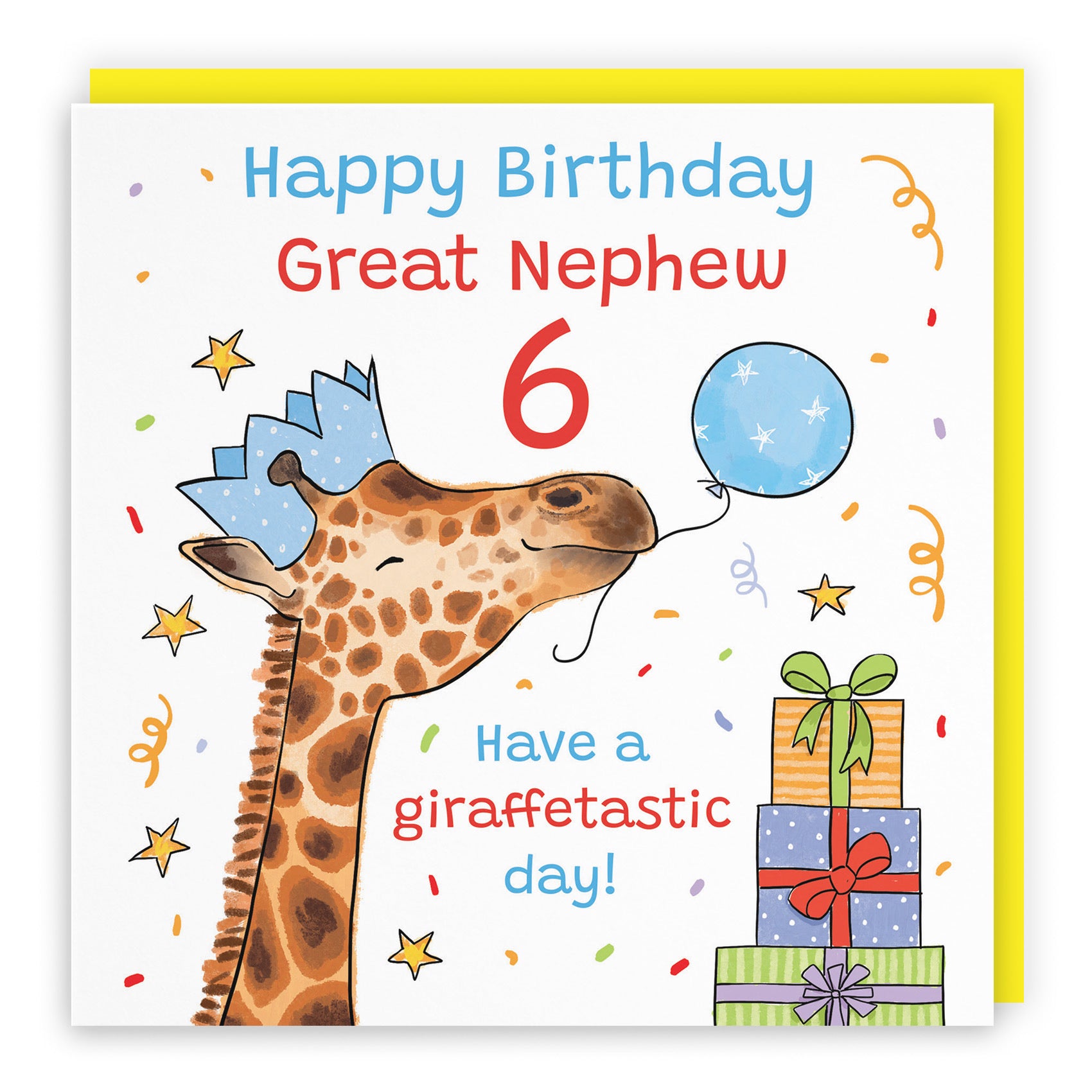 6th Great Nephew Birthday Card Happy Giraffe Animal Party - Default Title (RM01626)