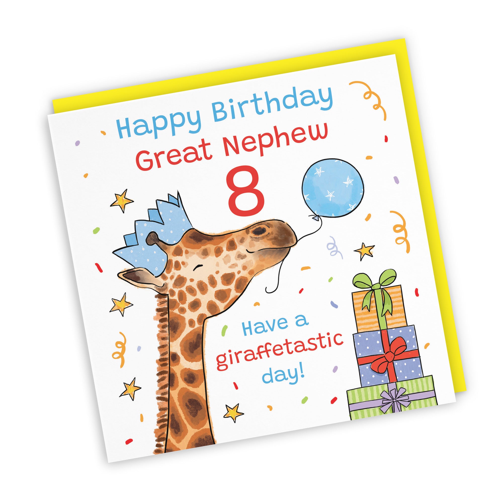 8th Great Nephew Birthday Card Happy Giraffe Animal Party - Default Title (RM01628)