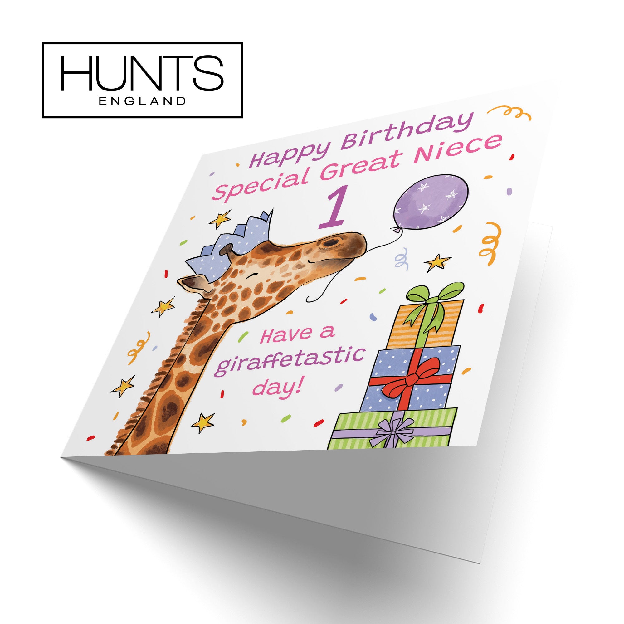 1st Great Niece Birthday Card Happy Giraffe Animal Party - Default Title (RM01629)