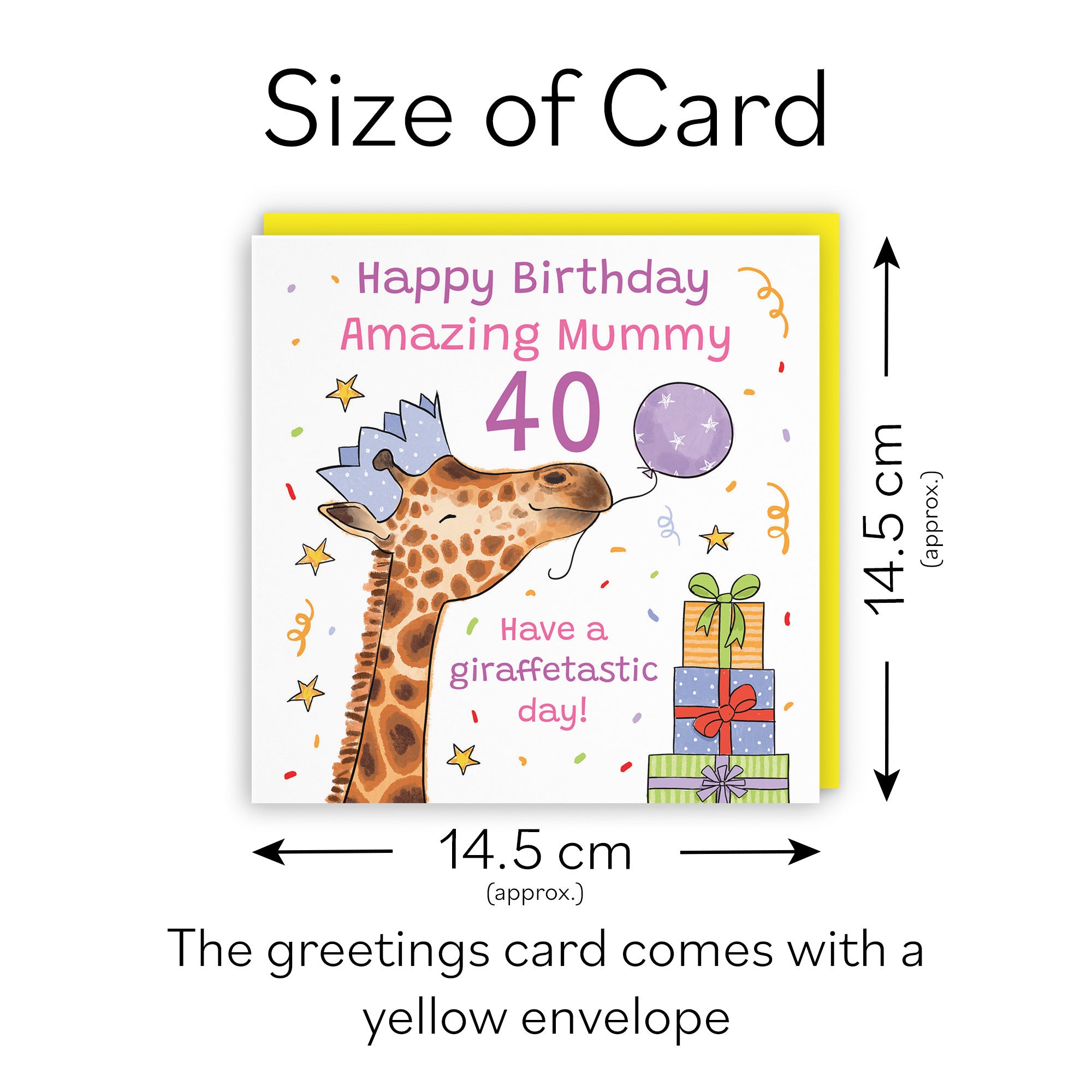40th Mummy Birthday Card Happy Giraffe Animal Party - Default Title (RM01641)