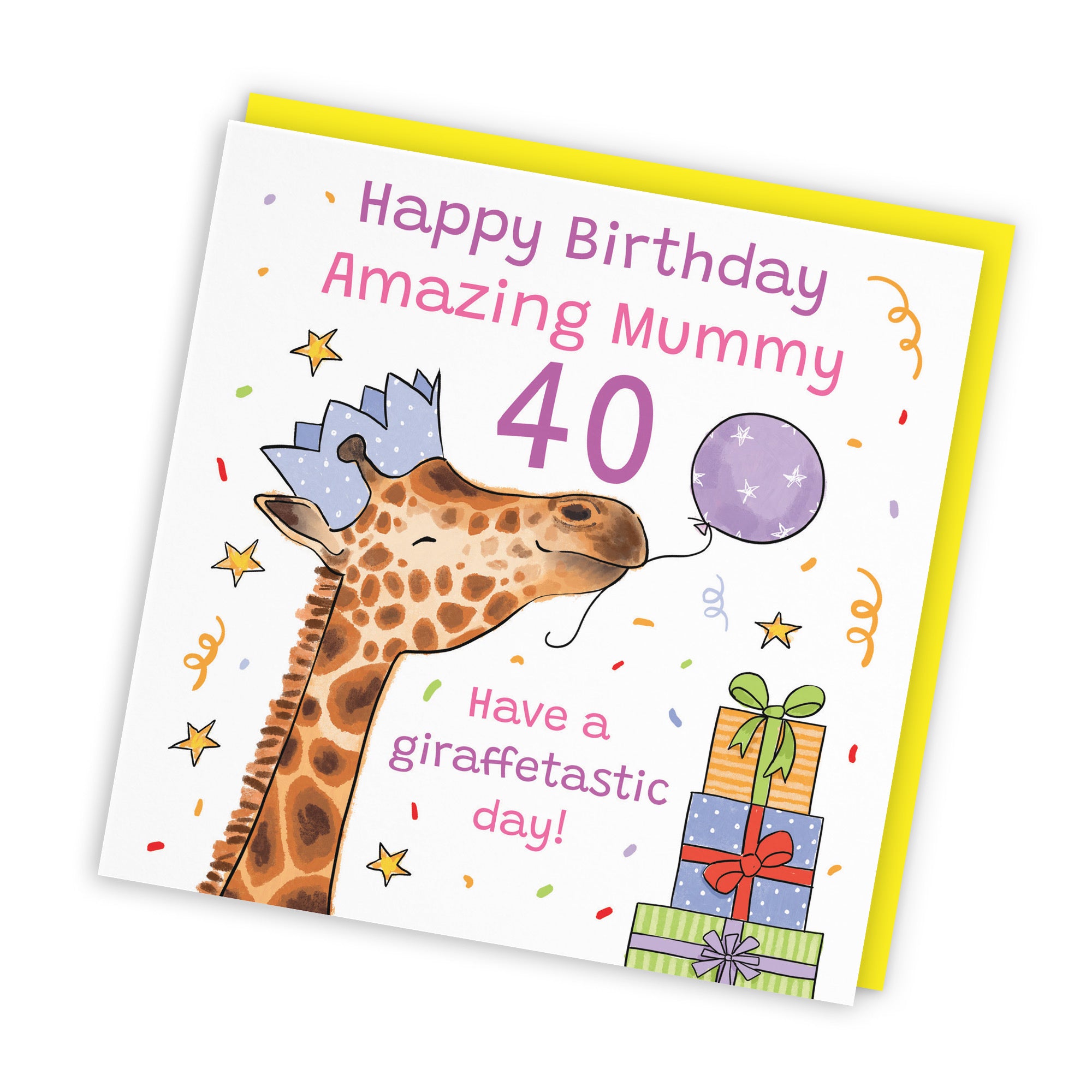 40th Mummy Birthday Card Happy Giraffe Animal Party - Default Title (RM01641)