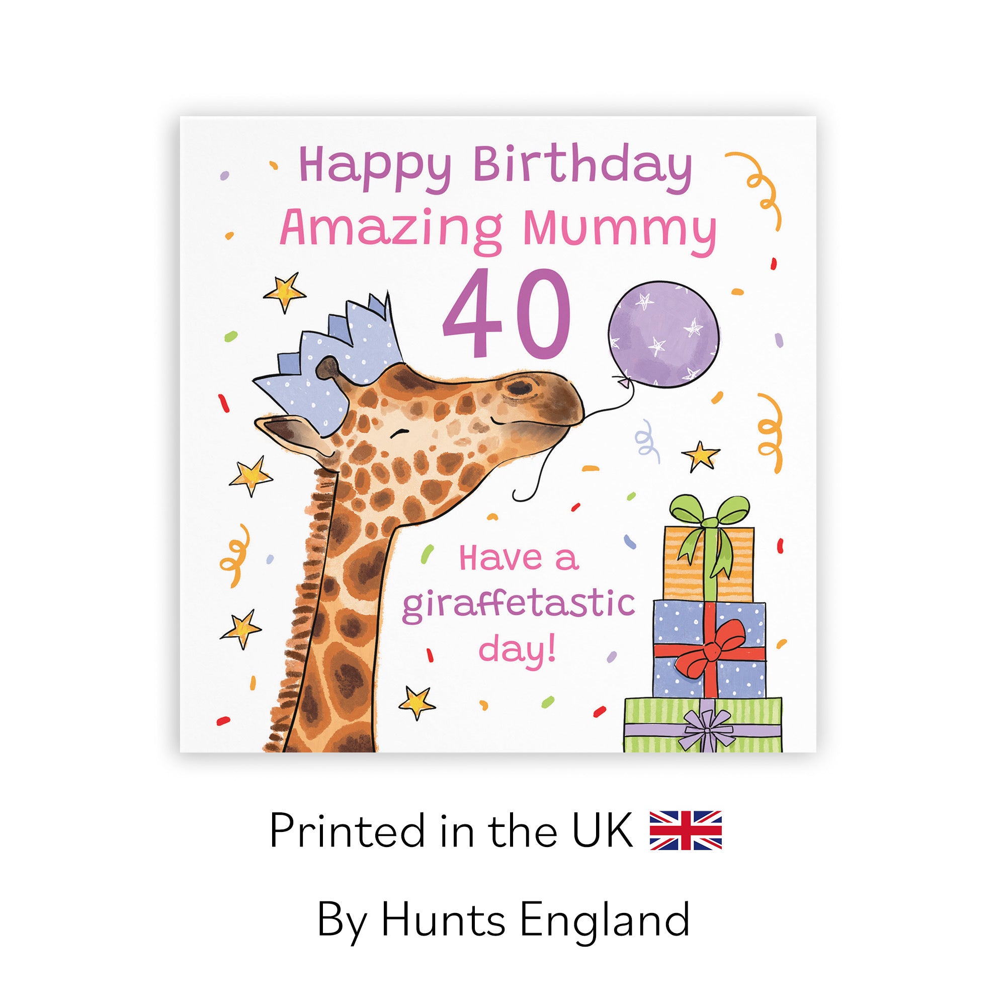40th Mummy Birthday Card Happy Giraffe Animal Party - Default Title (RM01641)