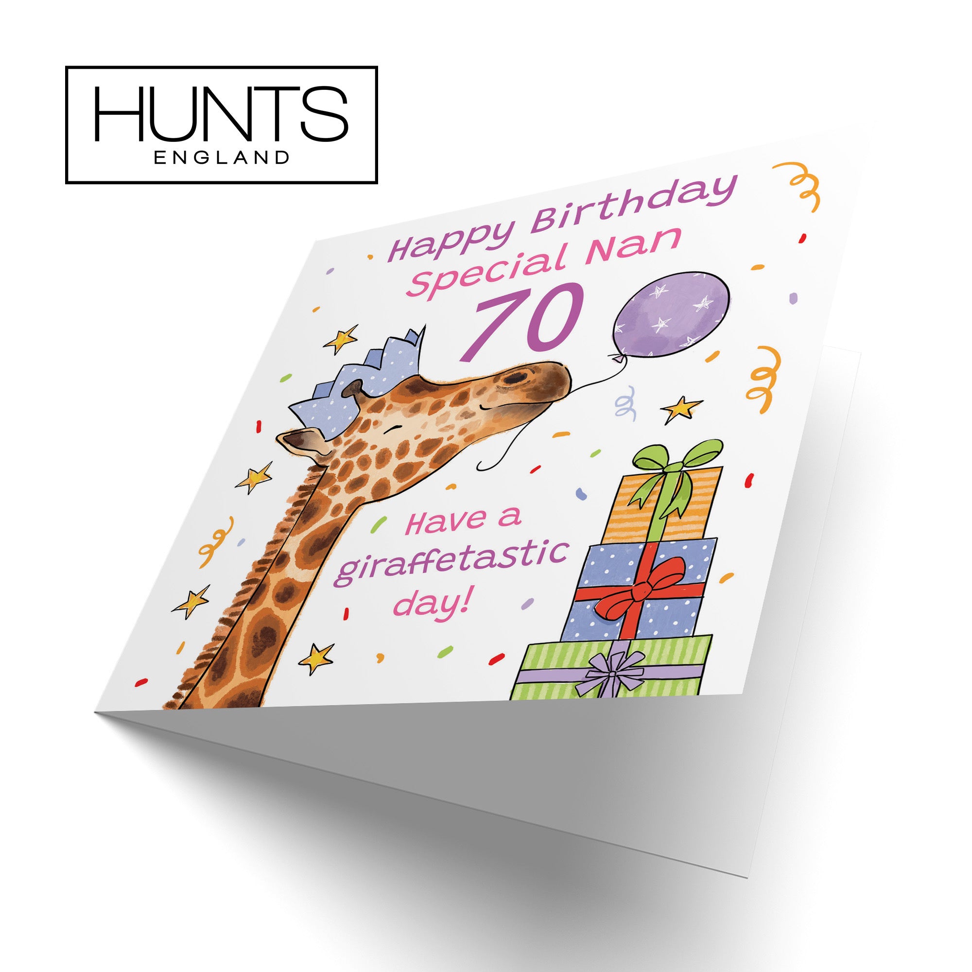 70th Nan Birthday Card Happy Giraffe Animal Party - Default Title (RM01643)