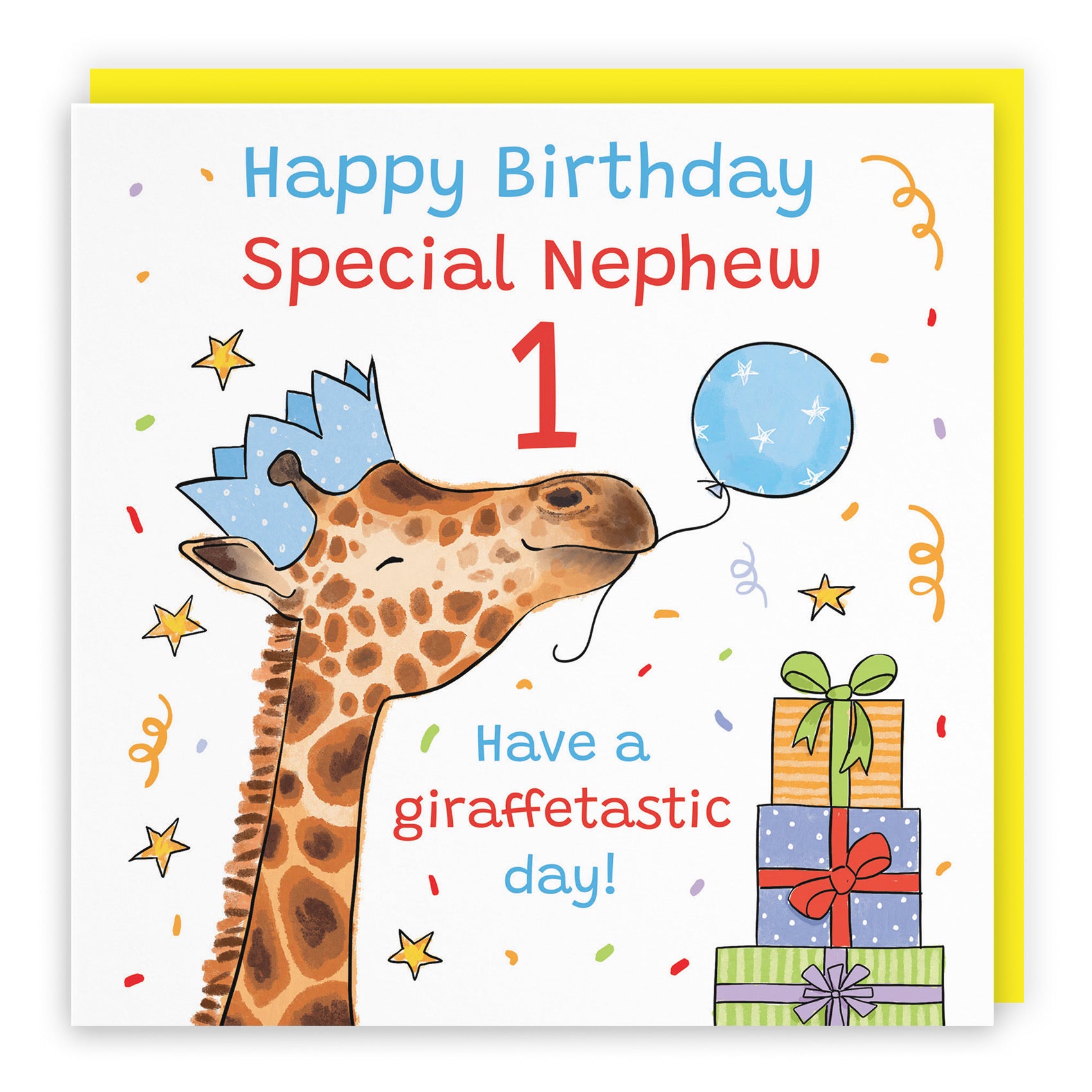 1st Nephew Birthday Card Happy Giraffe Animal Party - Default Title (RM01648)
