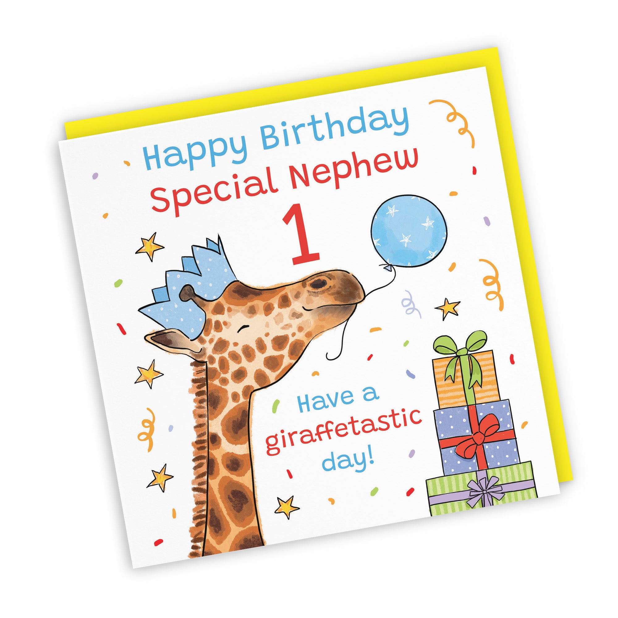 1st Nephew Birthday Card Happy Giraffe Animal Party - Default Title (RM01648)