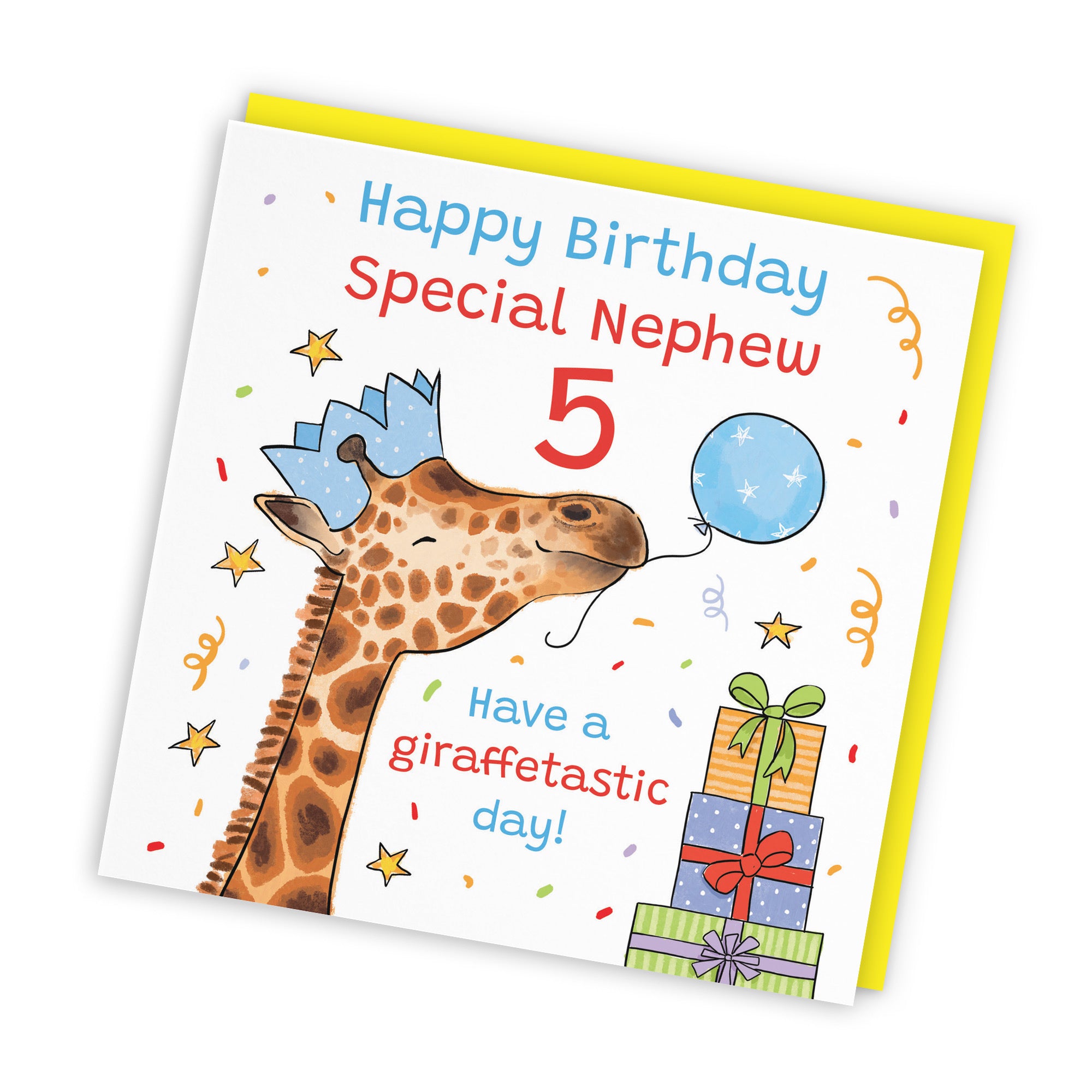 5th Nephew Birthday Card Happy Giraffe Animal Party - Default Title (RM01652)