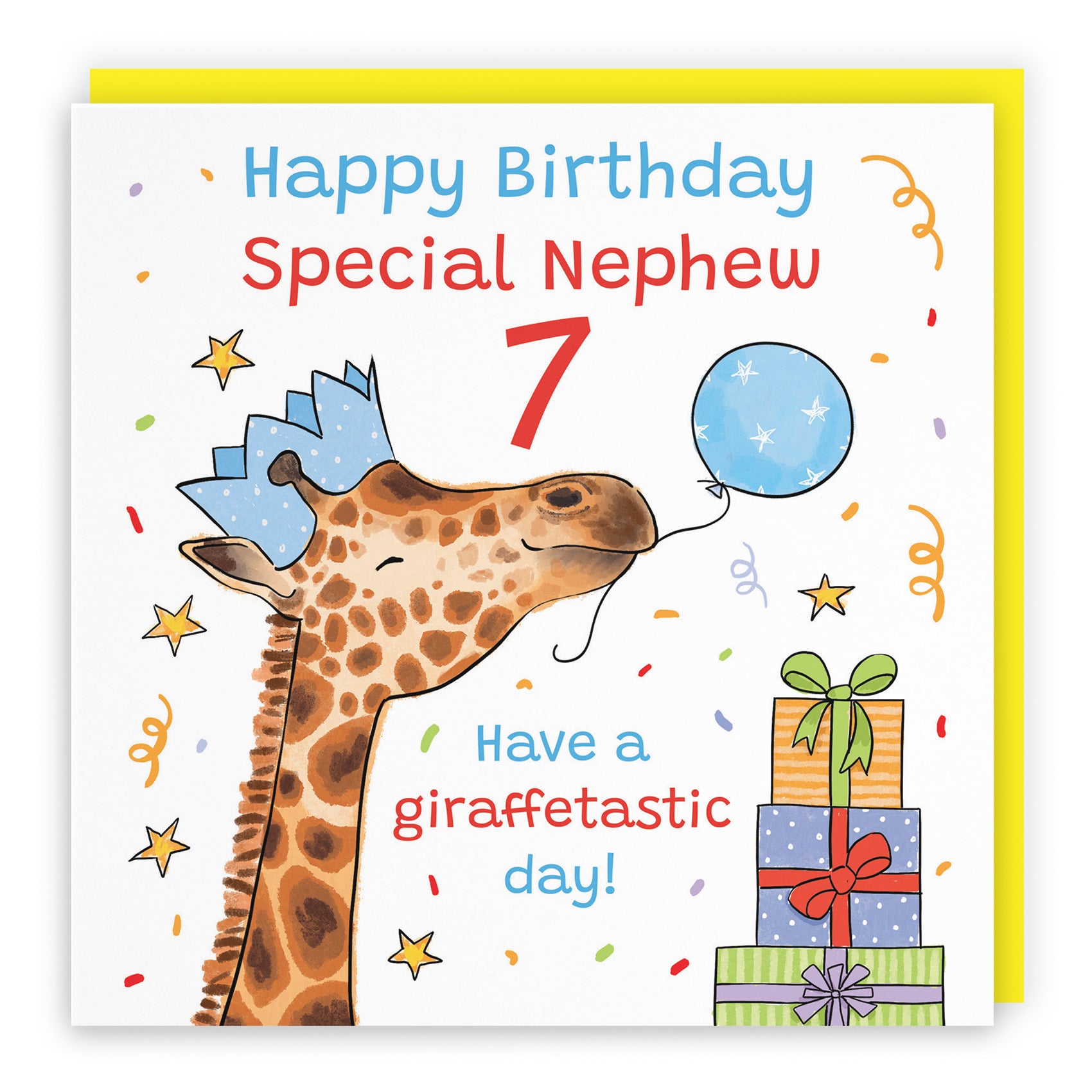 7th Nephew Birthday Card Happy Giraffe Animal Party - Default Title (RM01654)