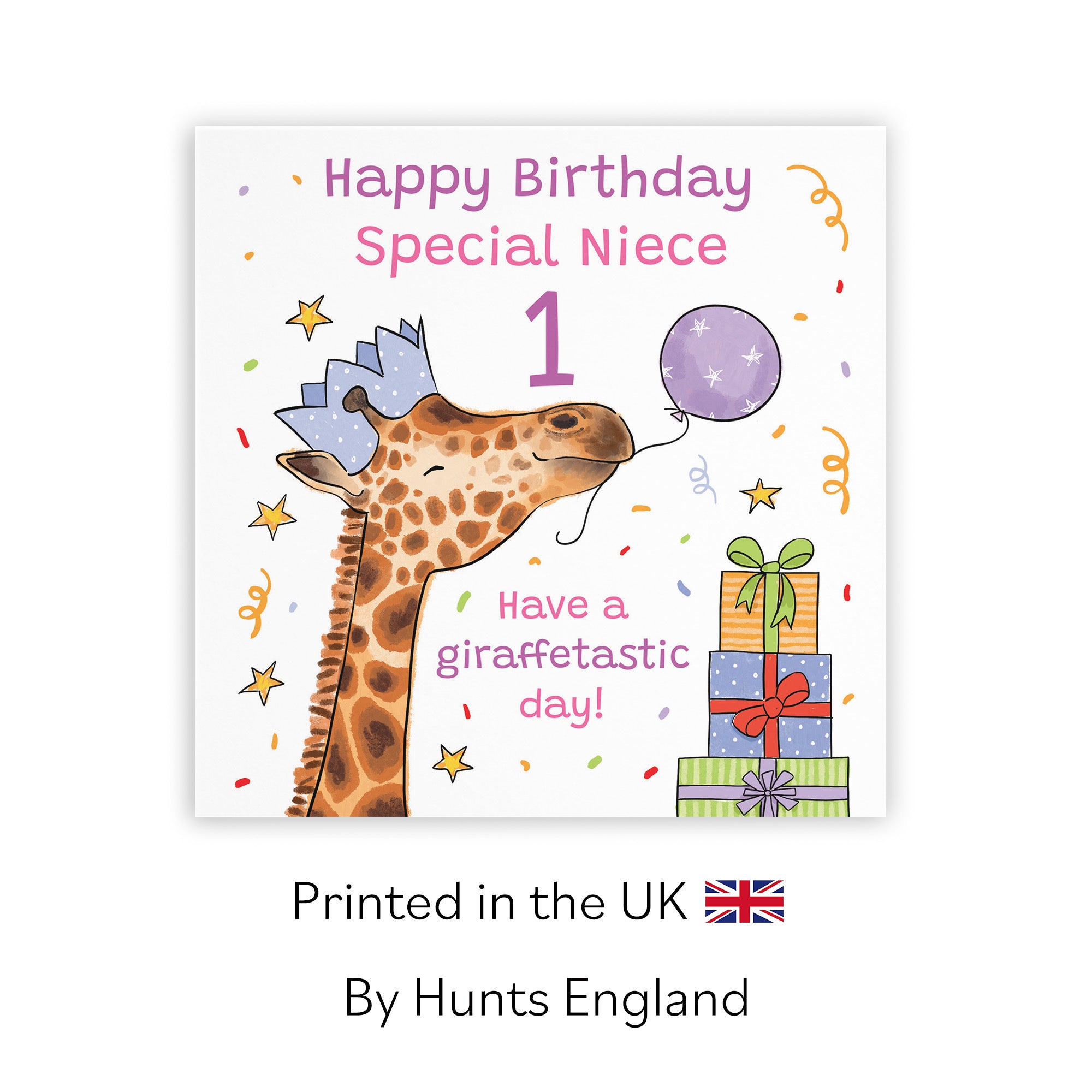 1st Niece Birthday Card Happy Giraffe Animal Party - Default Title (RM01658)