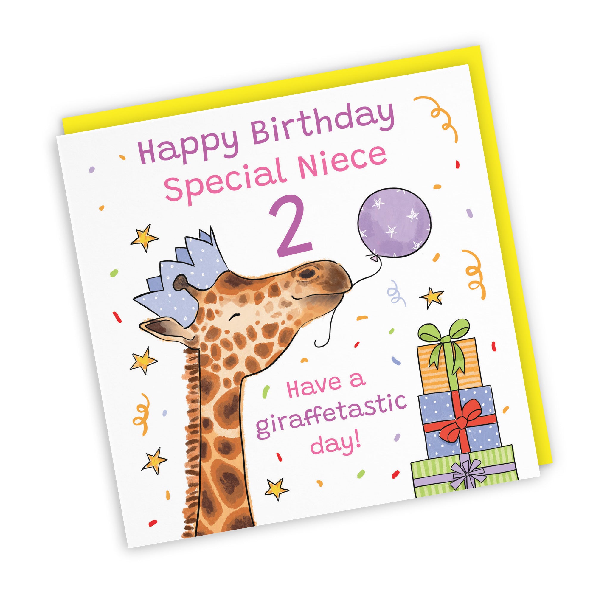 2nd Niece Birthday Card Happy Giraffe Animal Party - Default Title (RM01659)