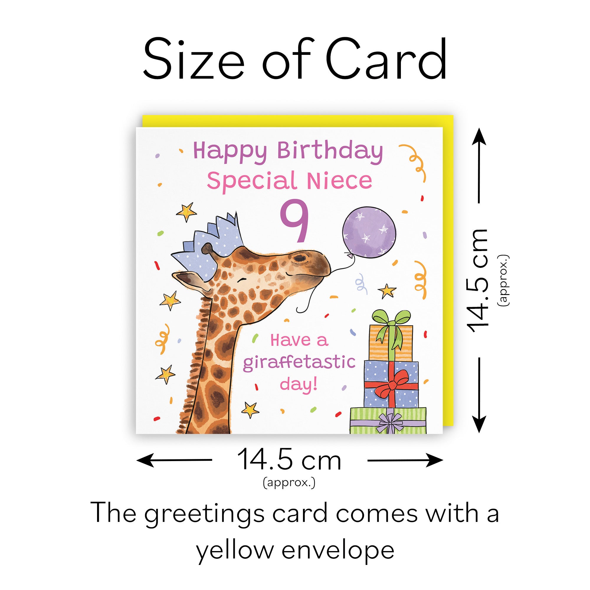 9th Niece Birthday Card Happy Giraffe Animal Party - Default Title (RM01666)