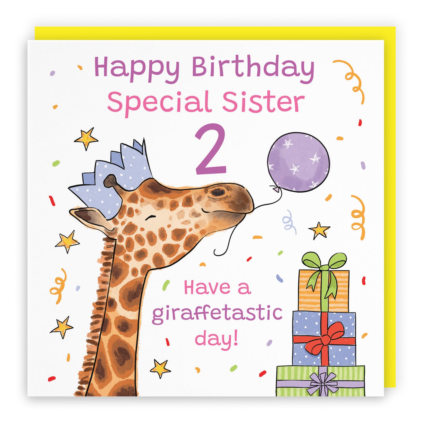 2nd Sister Birthday Card Happy Giraffe Animal Party - Default Title (RM01671)