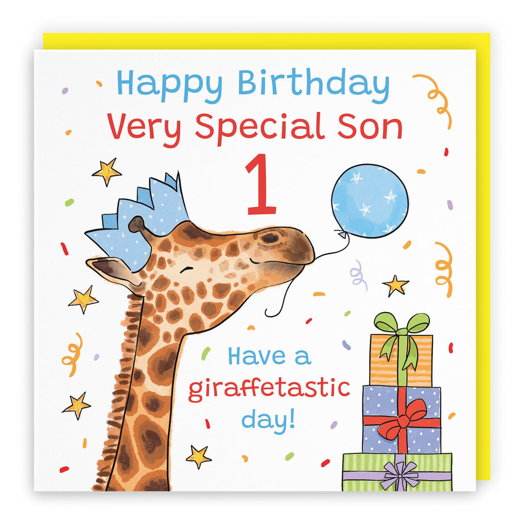 1st Son Birthday Card Happy Giraffe Animal Party - Default Title (RM01682)