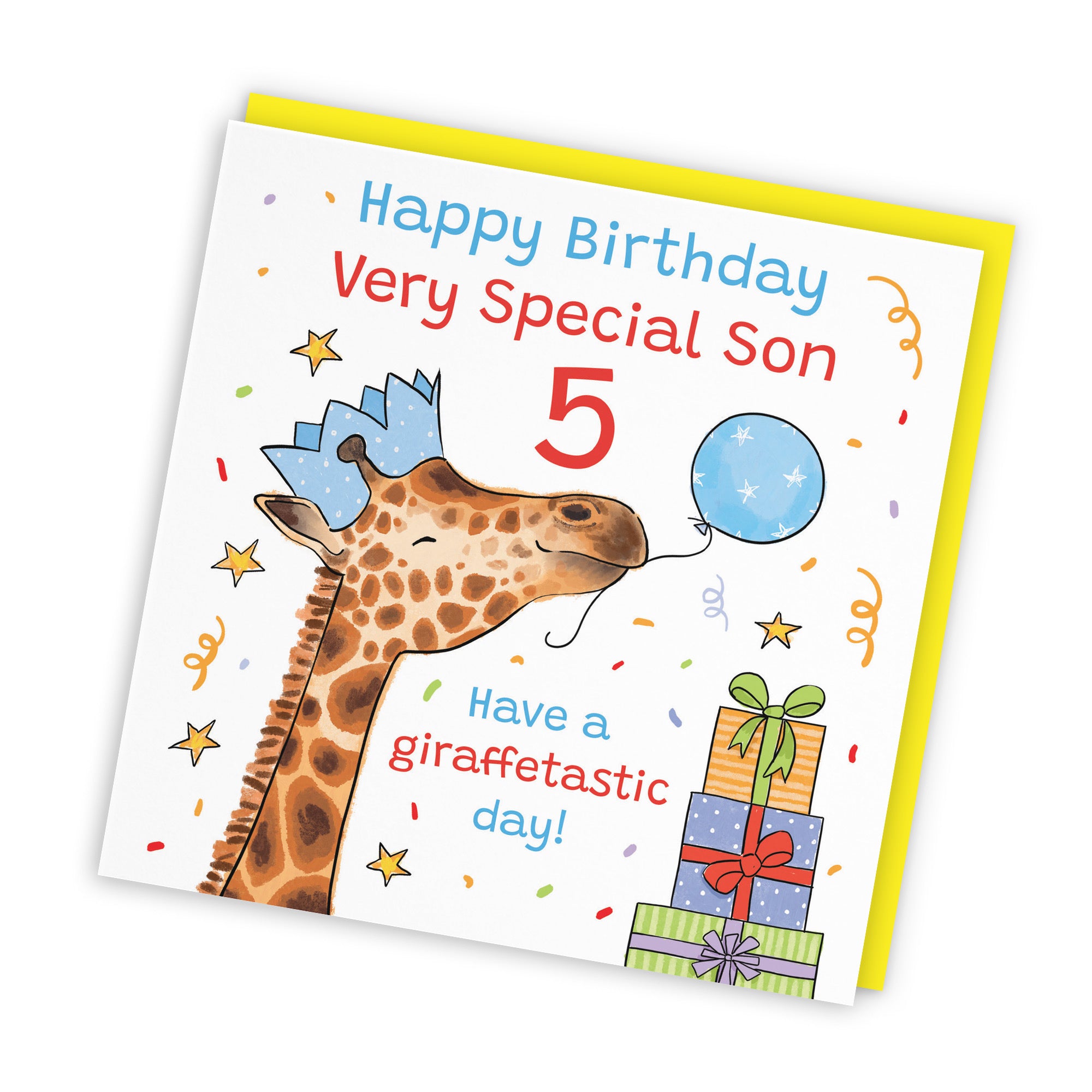 5th Son Birthday Card Happy Giraffe Animal Party - Default Title (RM01686)