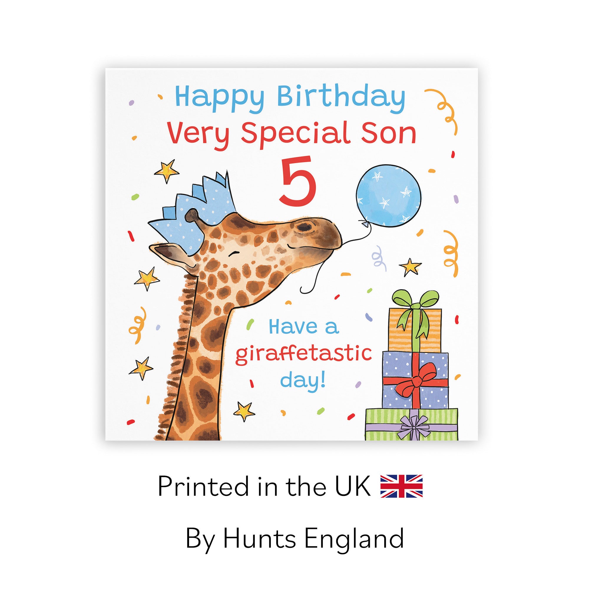 5th Son Birthday Card Happy Giraffe Animal Party - Default Title (RM01686)