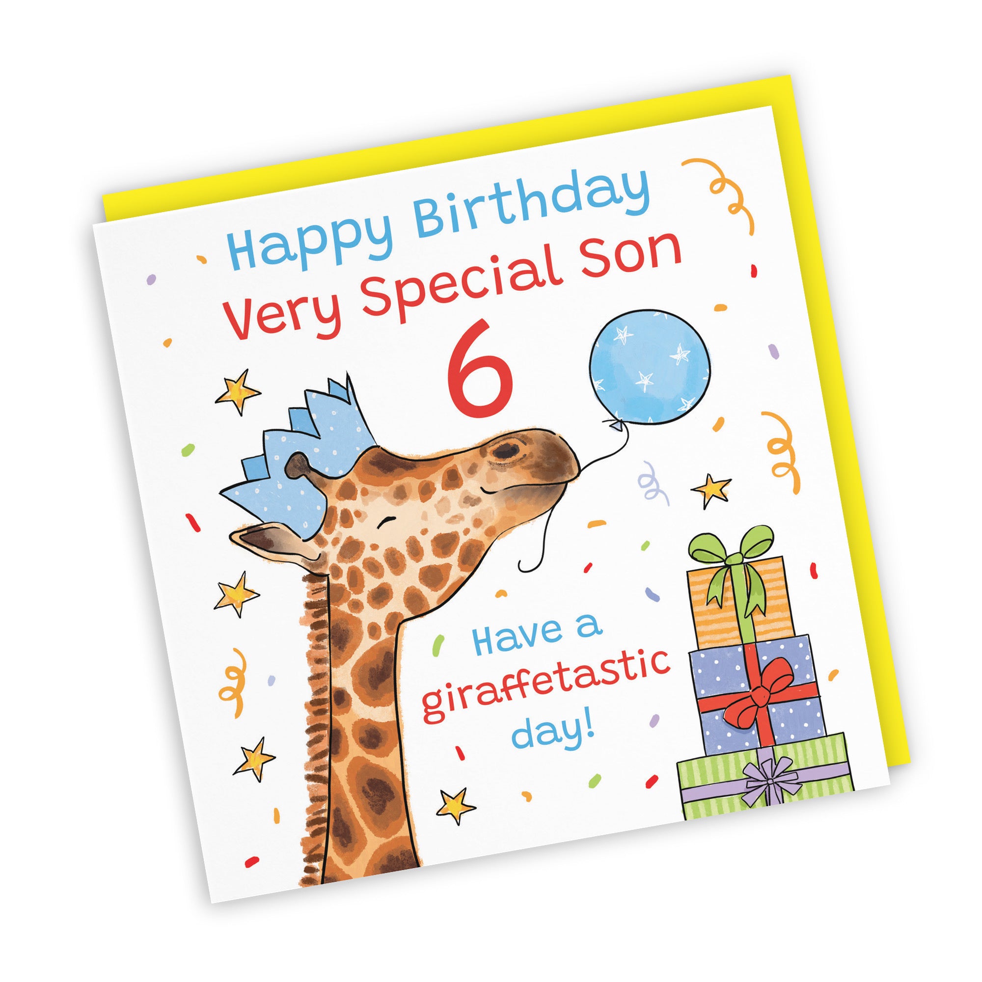 6th Son Birthday Card Happy Giraffe Animal Party - Default Title (RM01687)